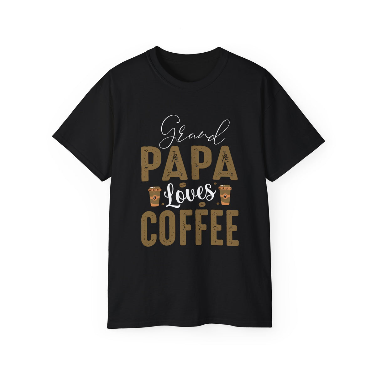Grand Papa Loves Coffee T-Shirt | Papa Coffee Tee