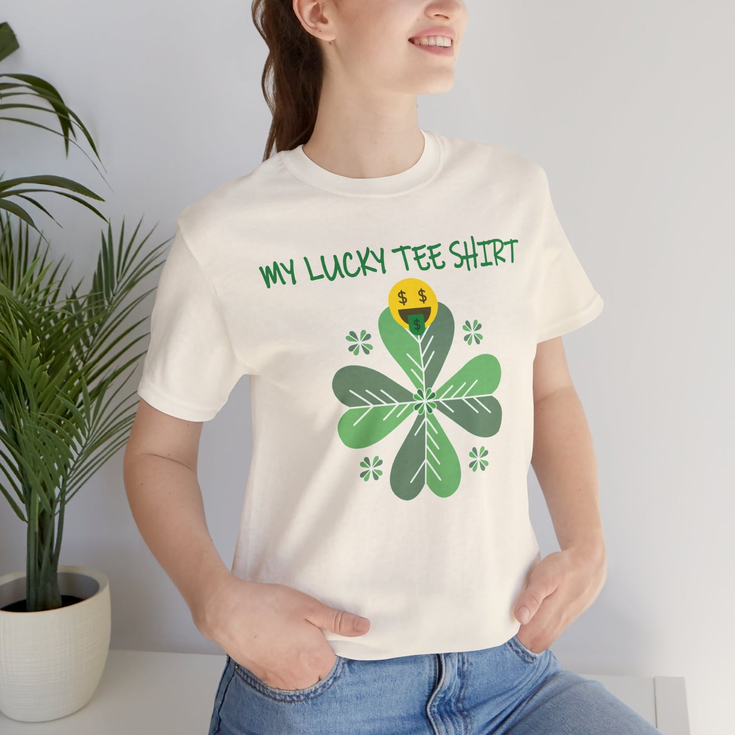 Unisex Cotton Tee Shirt with Lucky Prints