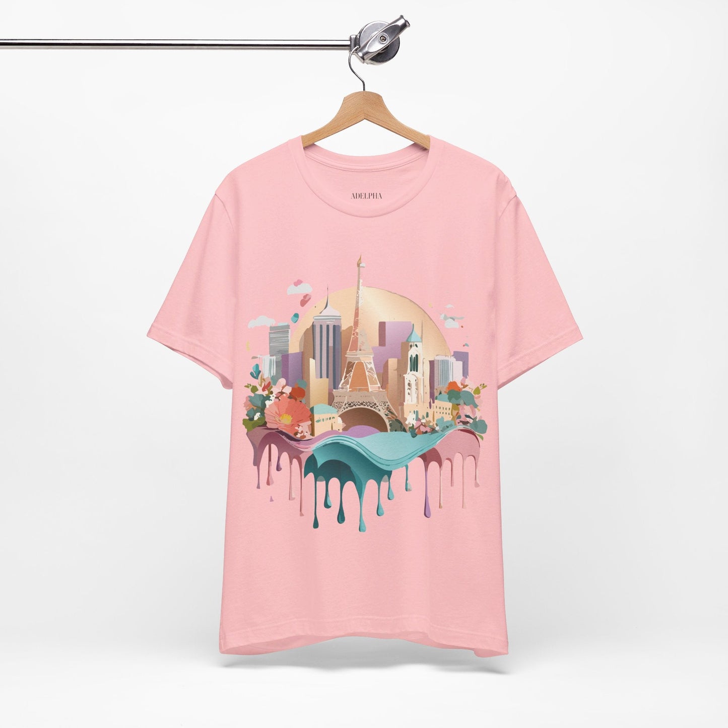 Tourist Shirt With Paris Graphic Tee Unisex Jersey Short Sleeve Art Design Adelpha Vintage Inspired