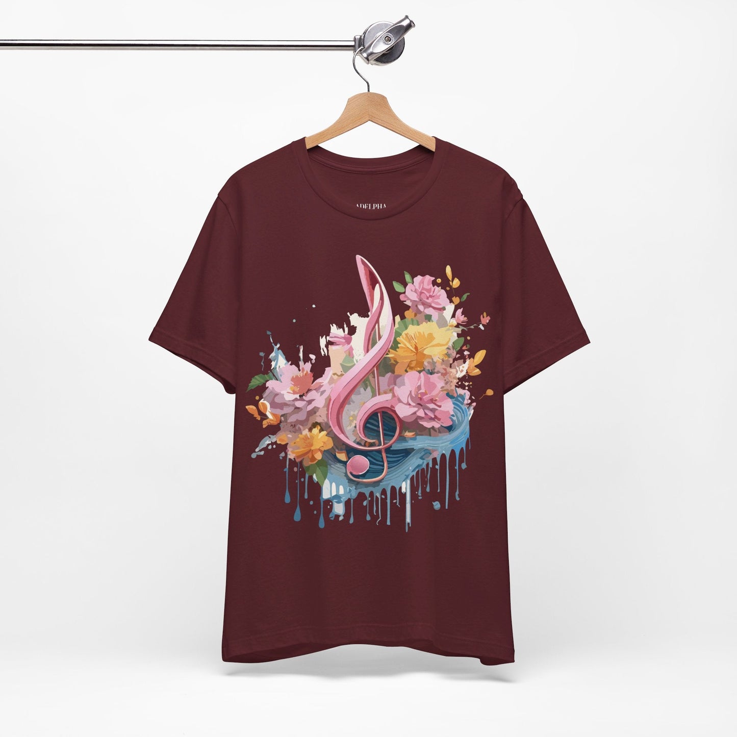 Music Graphic Unisex 100 Cotton Vintage Art with Musical Elements Tee 139