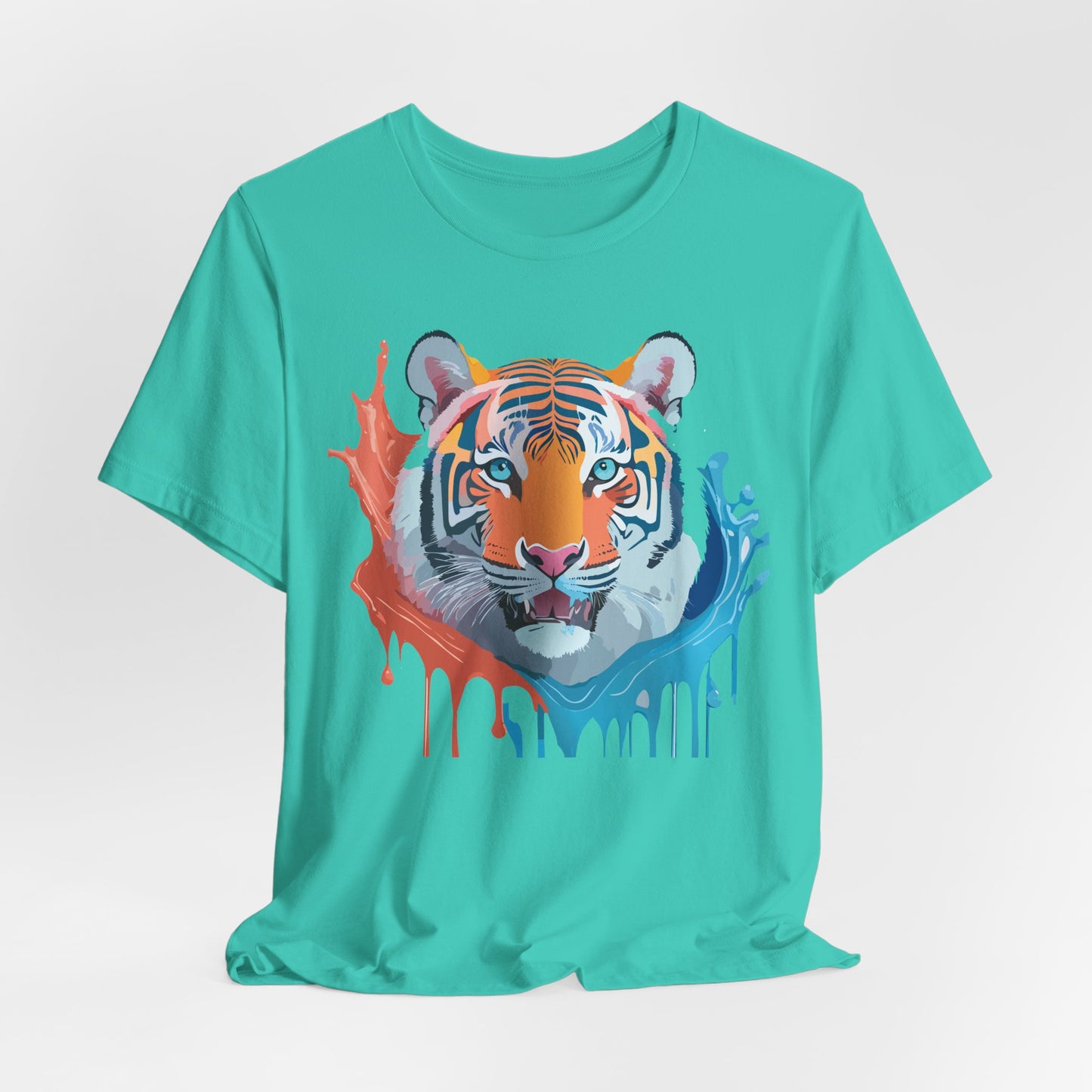 Unisex Tiger Tee, Animal Shirt, Tee Shirt with Tiger, Art T-Shirt, Animal Tees, Big Cat Shirt, Art Design T-Shirt 5