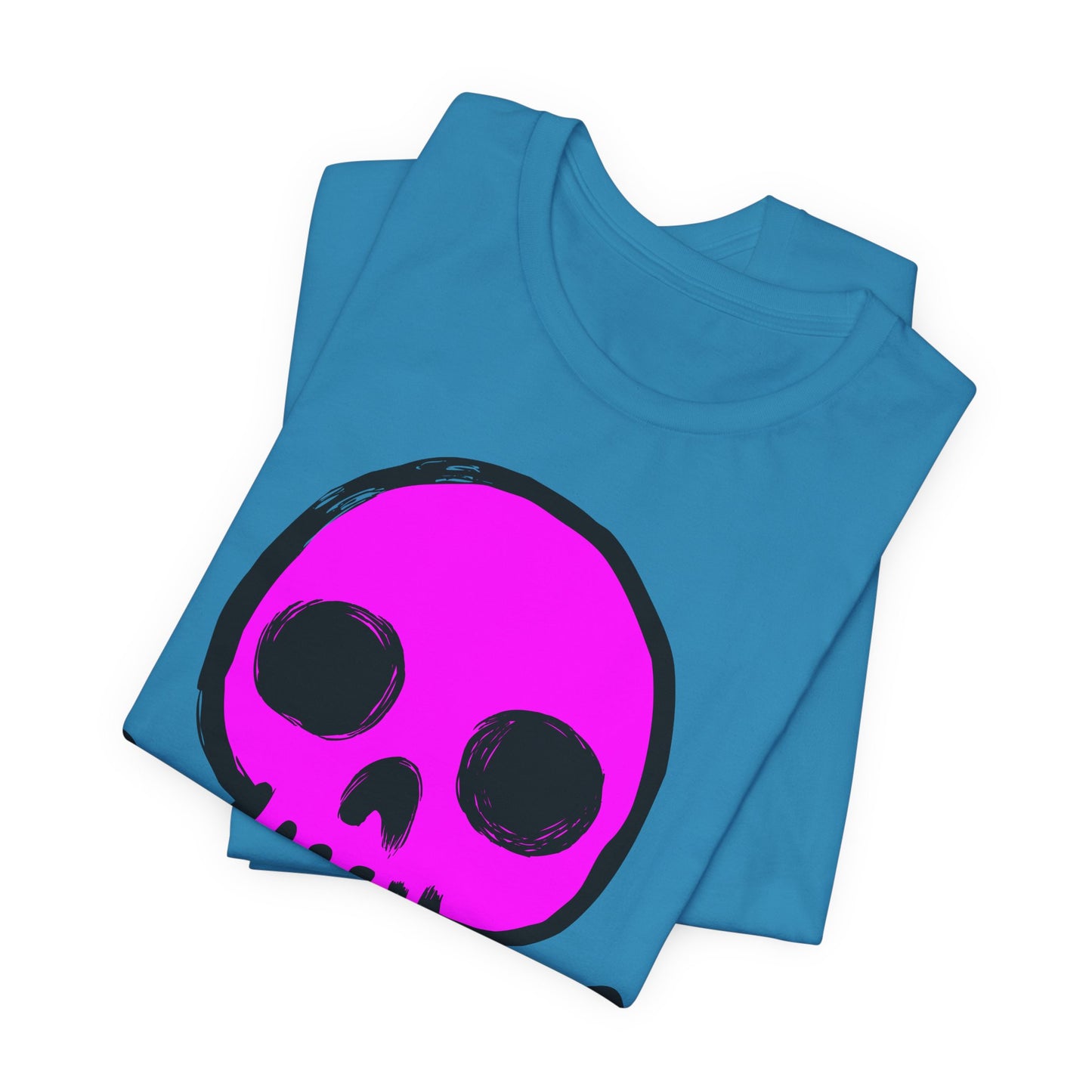 Pink Skull Graphic Design Tee, Skull Shirt, Vintage Tees, Art Design T-Shirt, Vintage Graphic Tee, Art Shirts with Skulls