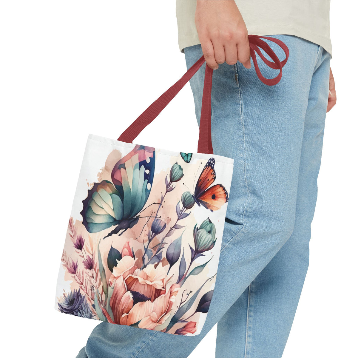 Bolsa con estampado de mariposas 