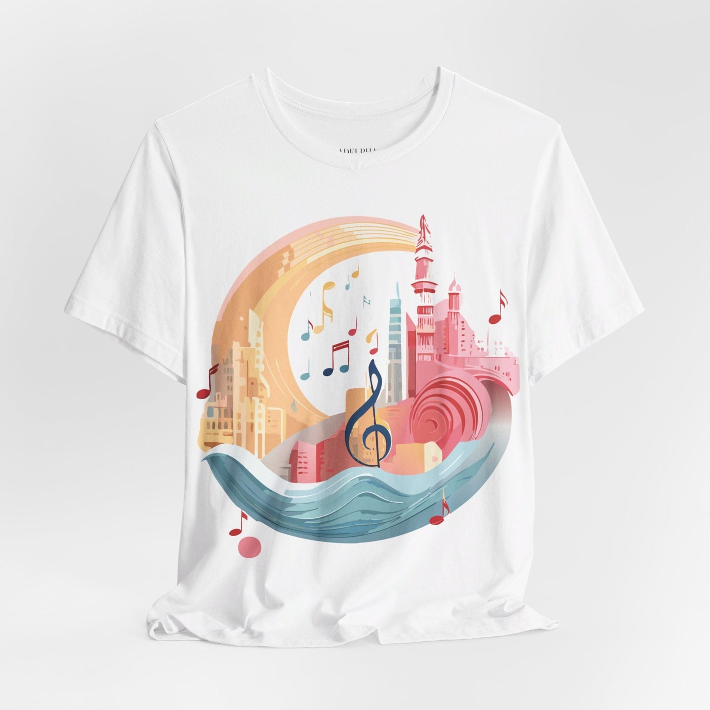 Music Graphic T Shirt Unisex Jersey Short Sleeve Art Design by Adelpha Vintage Inspired Tee
