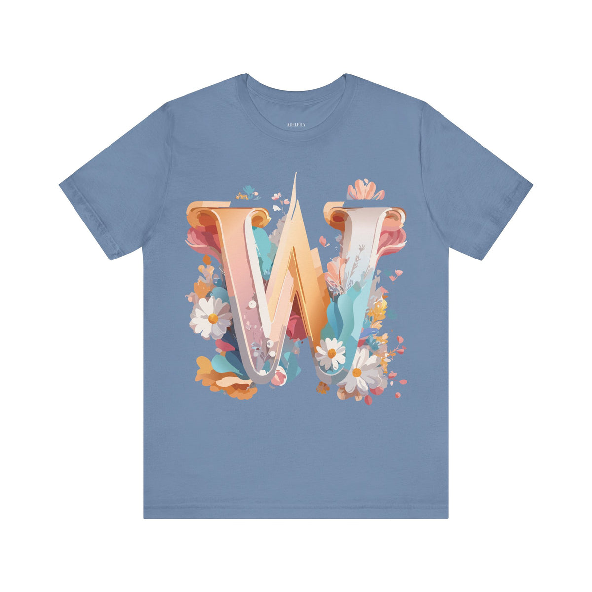 Letter W Graphic Unisex Cotton Bella+Canvas Tee with Art Letter Design