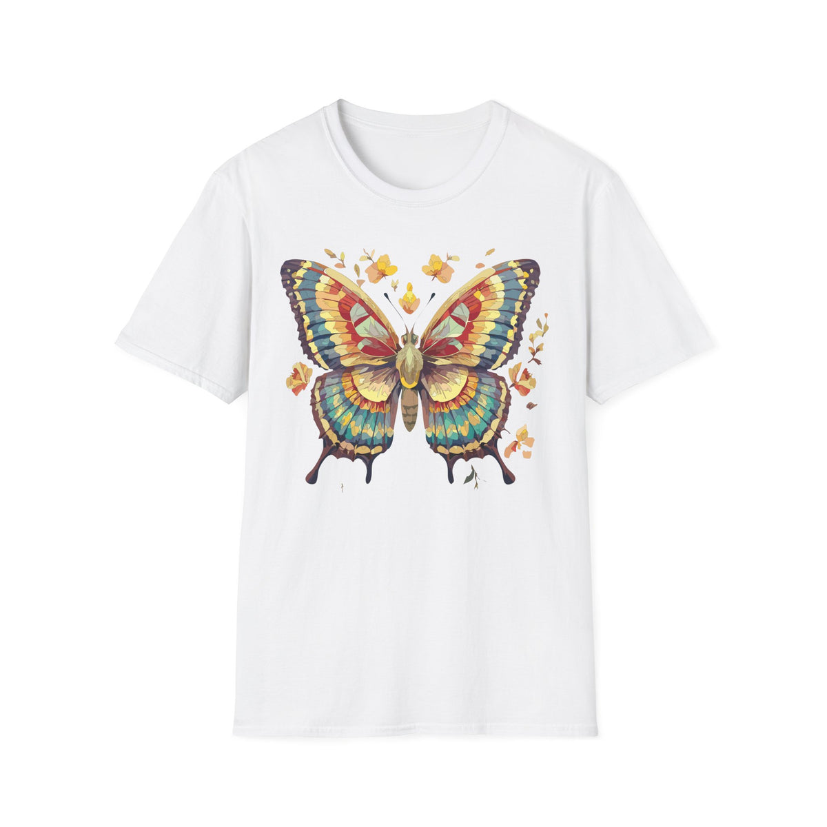 Butterfly Watercolor T-Shirt — Vibrant Floral Monarch Graphic Tee Unisex 100 Cotton Gildan T-Shirt