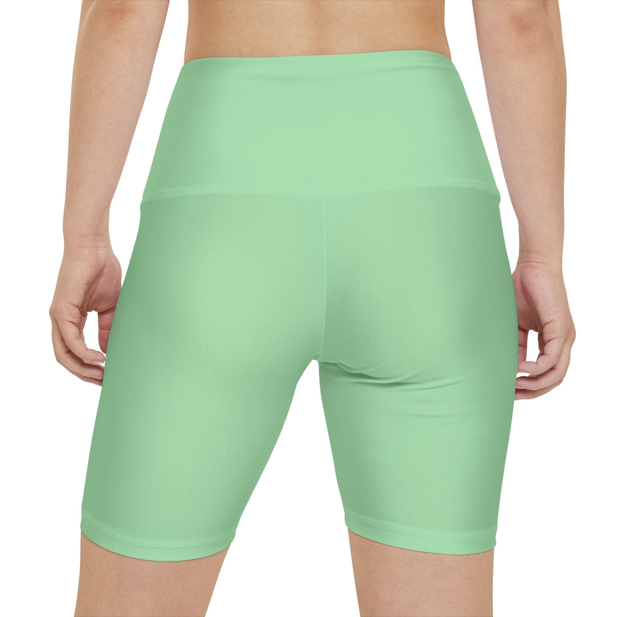 Celadon Green Women's Workout Shorts — Mint High-Waist Active Biker Shorts