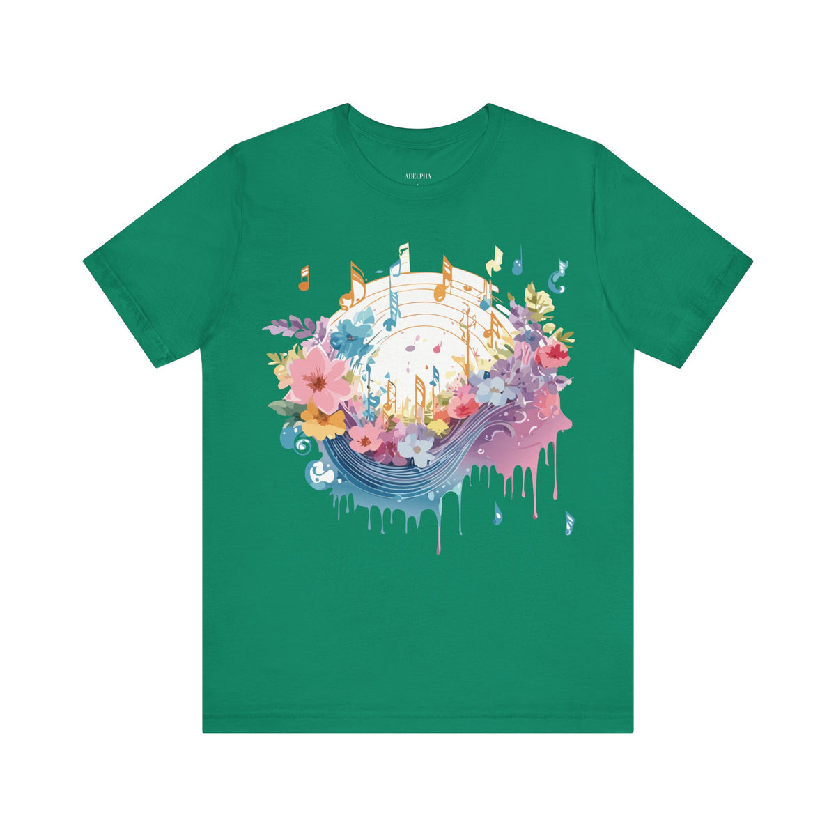 Music Graphic Unisex Cotton Bella+Canvas Tee with Art Design m85