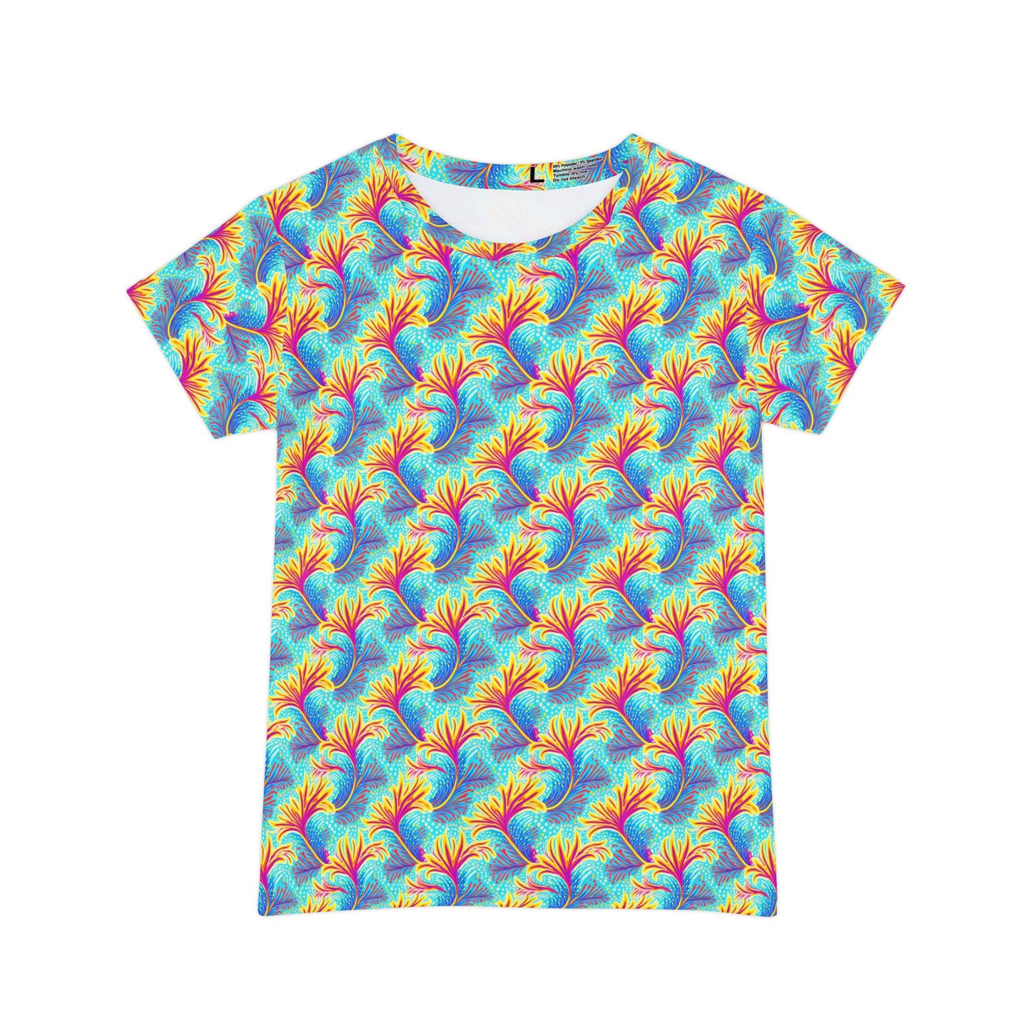 Women Poly Span T-Shirt with Floral Print