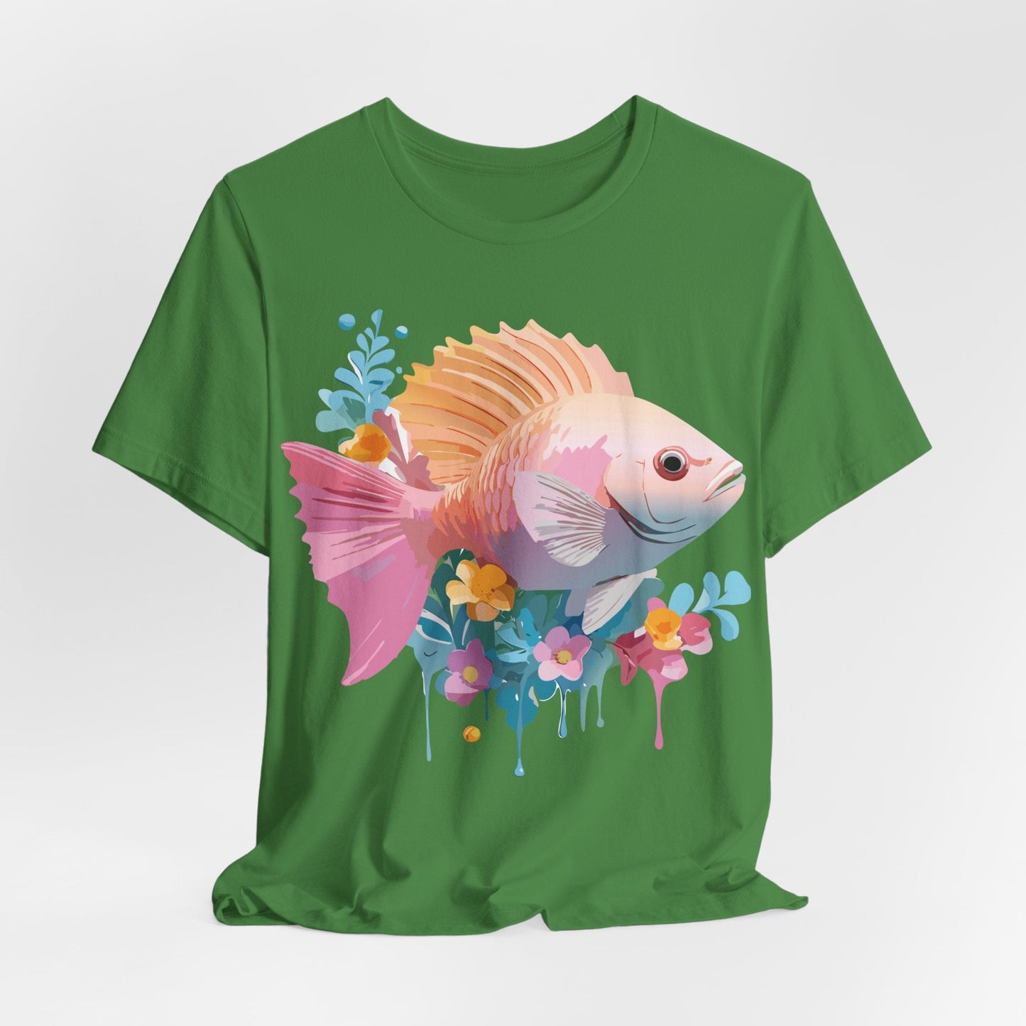 Adelpha Fish Graphic Tee Unisex Short Sleeve Shirt Vintage Inspired Art Design Collection