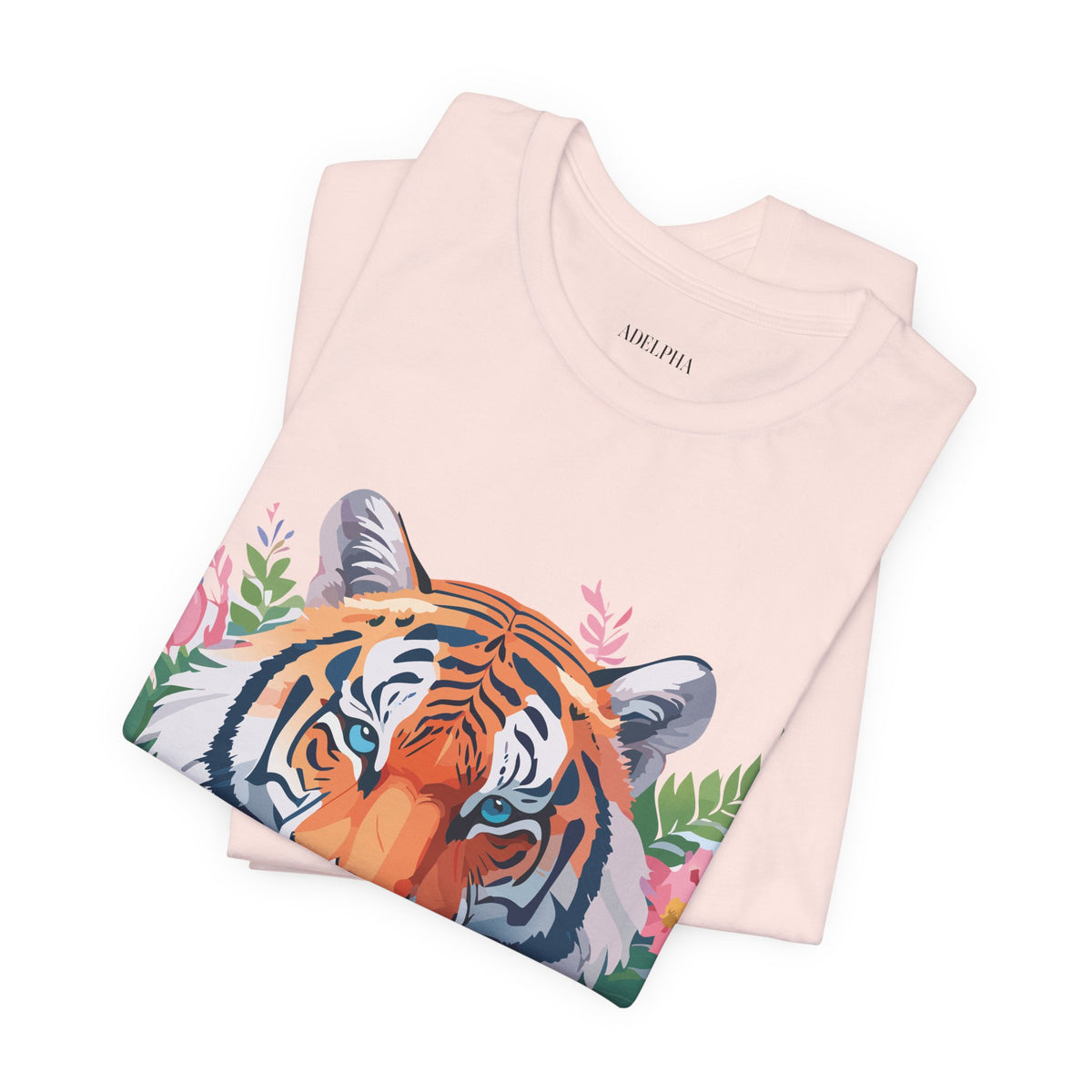 Tiger Graphic Unisex Cotton Bella+Canvas Tee with Art Animal Design d89