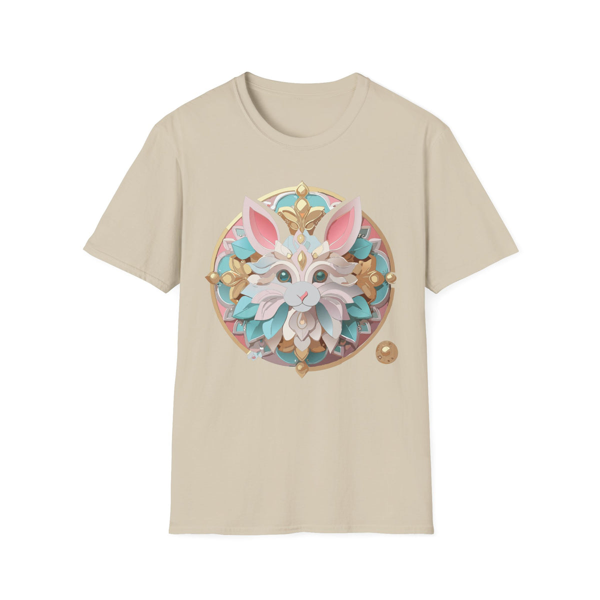 Ornate Floral Fox Mask T-Shirt | Pastel Mandala Animal Art
