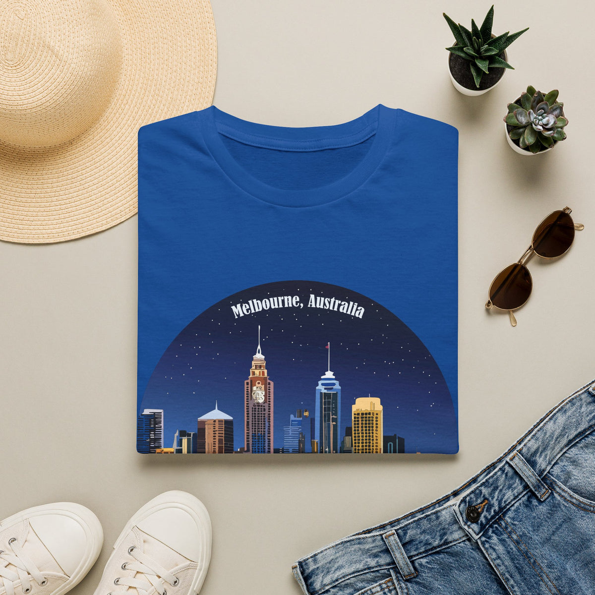 Melbourne Australia Skyline T-Shirt | City Nightscape Tee