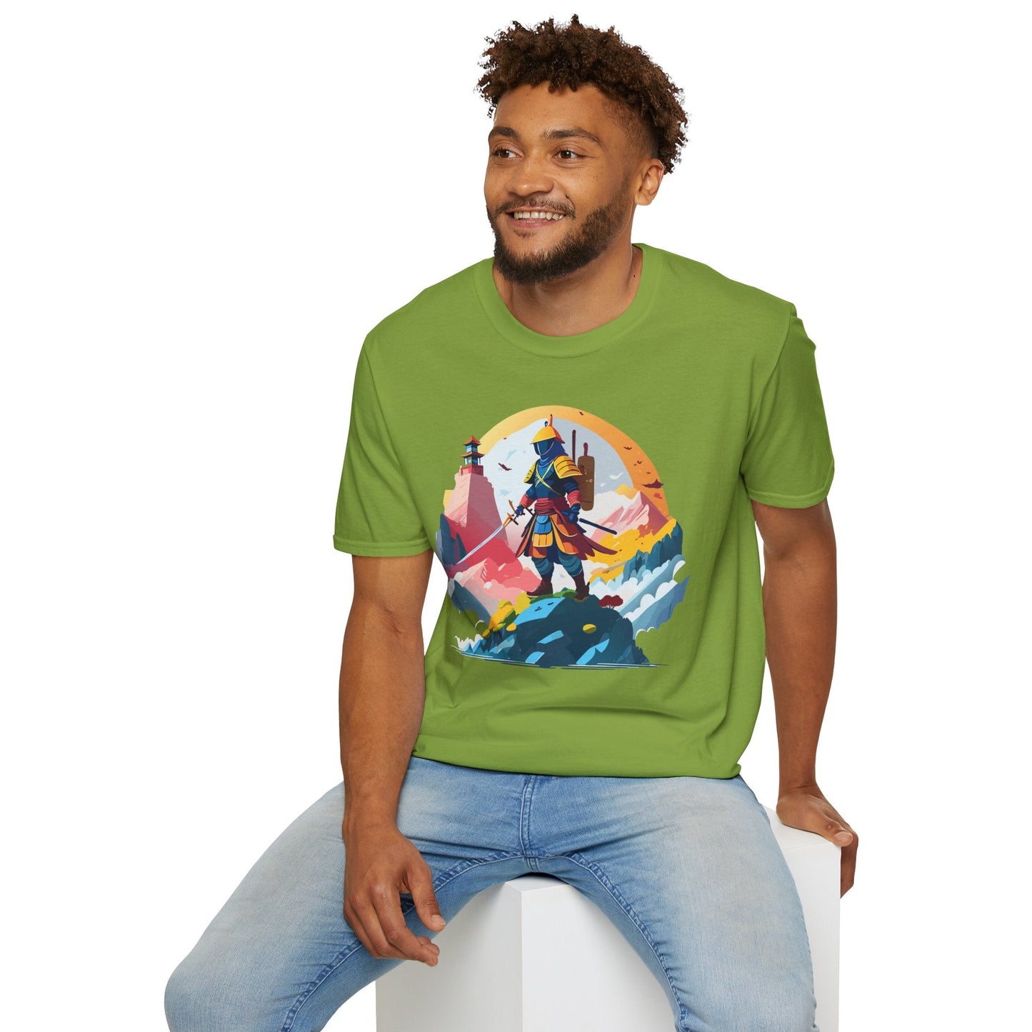 Samurai Unisex T Shirt Softstyle 64000 Short Sleeve Tee 100 Percent Cotton Breathable Comfort Fit