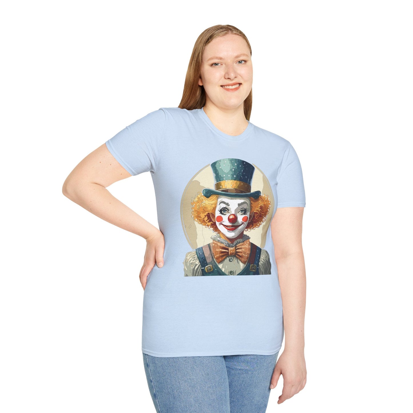 Clown Shirt Unisex T Shirt With Clown Circus Theme Funny Man Shirt Gildan Softstyle 64000