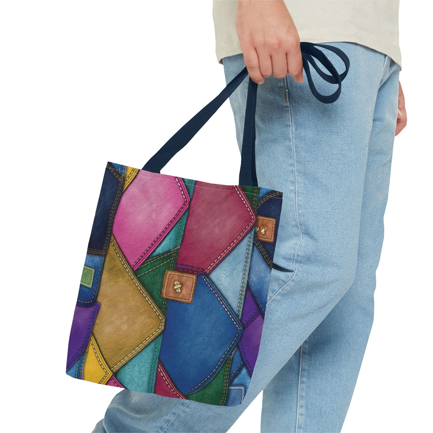 Denim Canvas Bag, Tote Bag Denim Printify