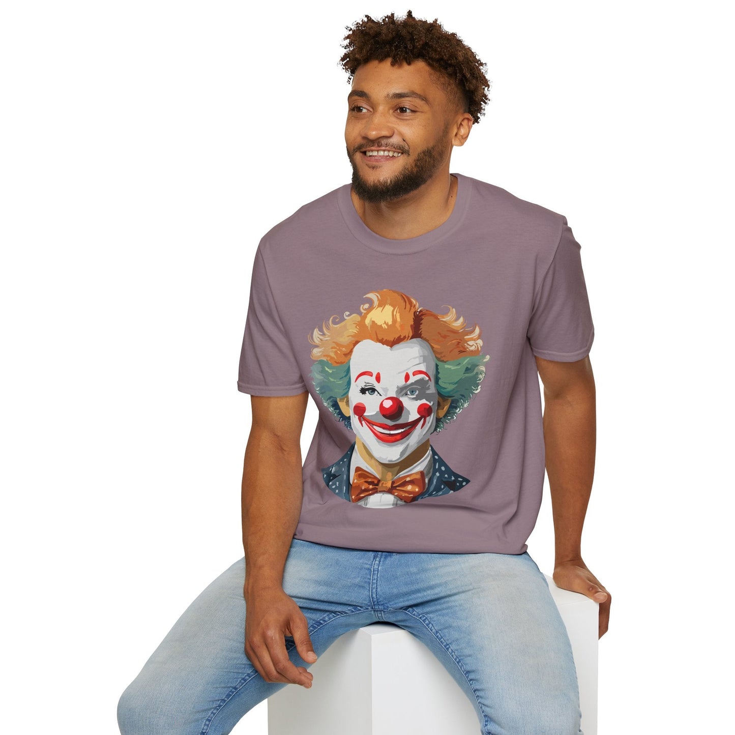 Unisex Short Sleeve Softstyle Clown T Shirt With Funny Man Circus Theme Tee Gildan 64000
