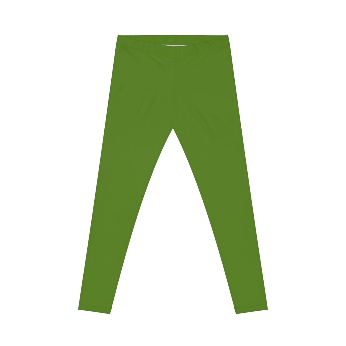 Forest Moss Color Women's Poly-Span Casual Leggings XS-2XL