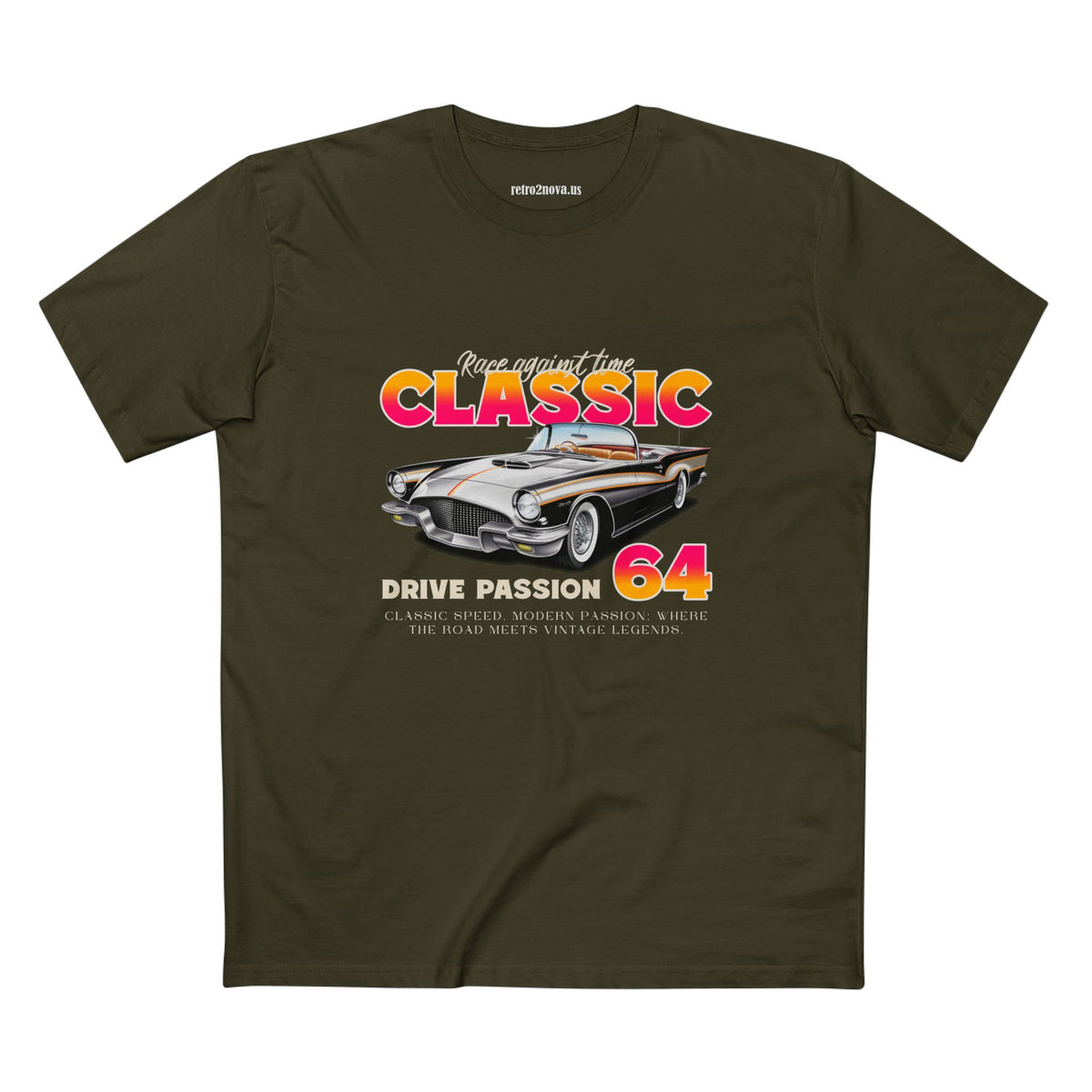 Retro Car Vintage Graphic Tee Staple Unisex 100 Cotton Tee Shirt - RC-16