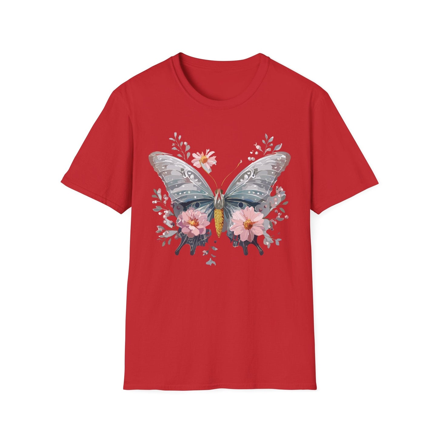 Butterfly Themed Unisex T Shirt Softstyle Monarch Gildan 64000 Ring Spun Cotton Tee
