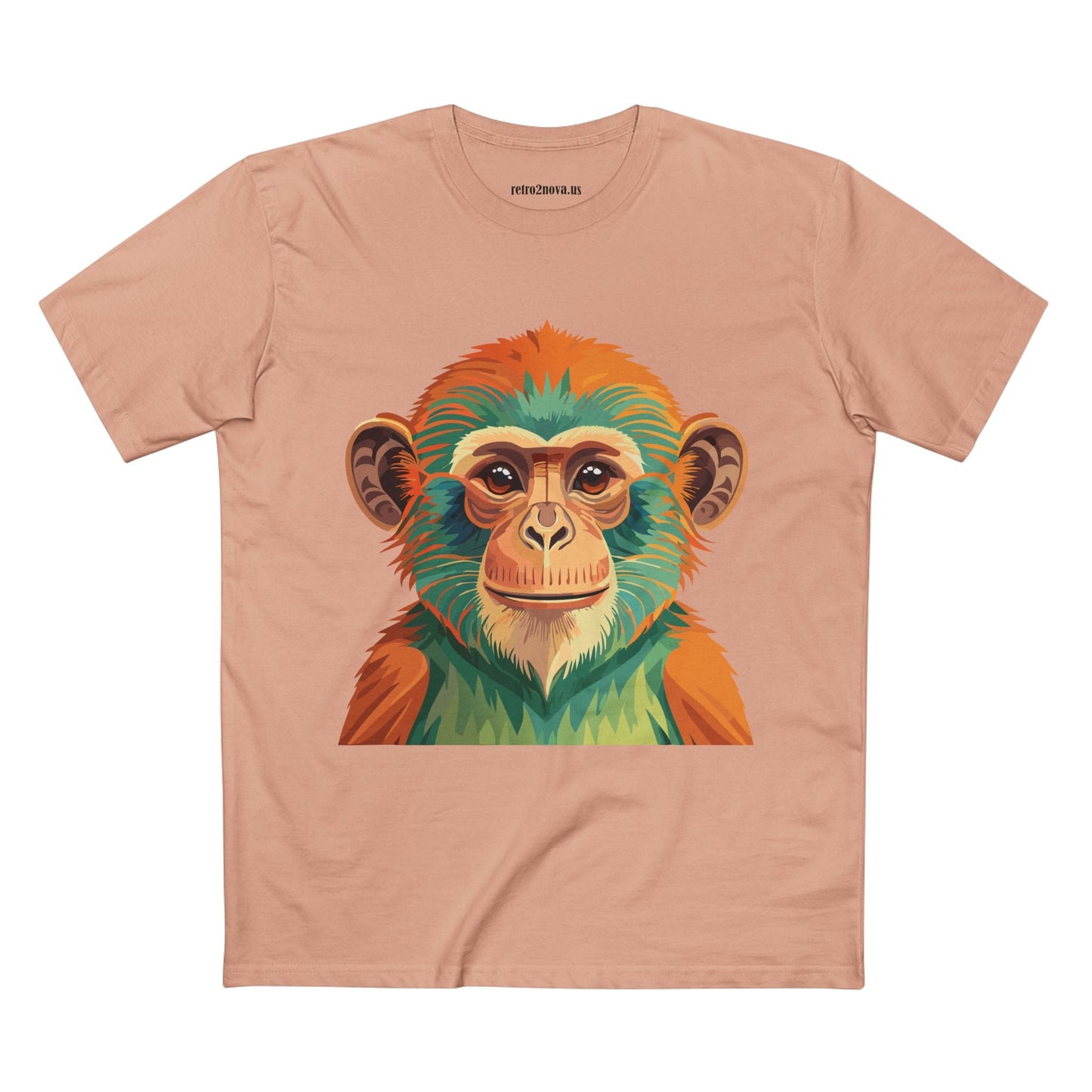 Retro2Nova Monkey Shirt Unisex Premium Cotton Staple Tee With Original Art Design From Our Art Collection