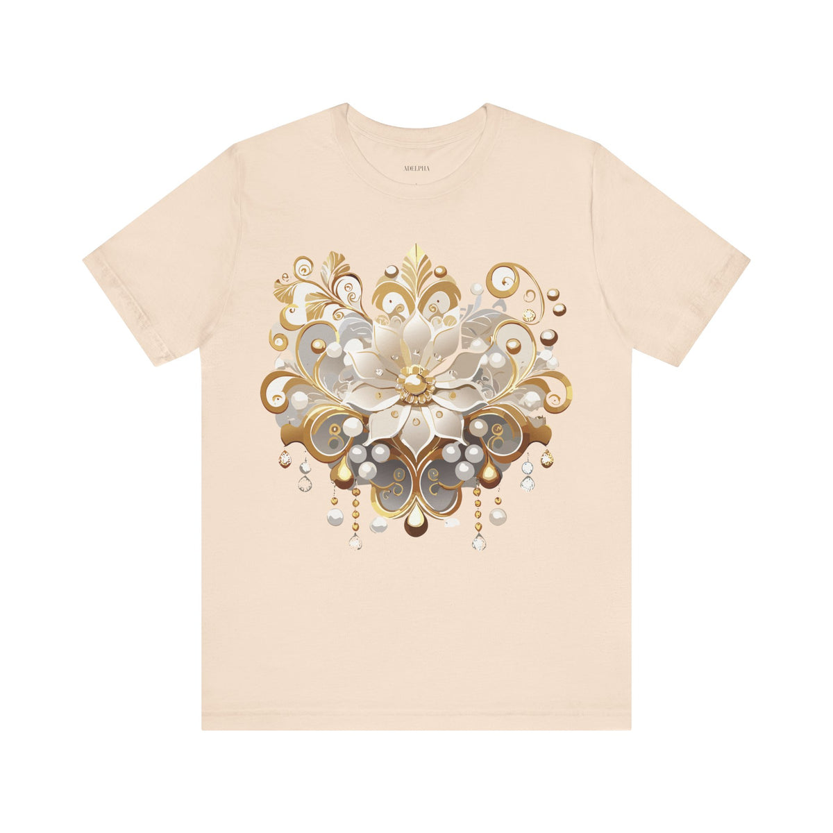 Jewelry Graphic Unisex Cotton Bella+Canvas Tee with Gemstones Art Design m27