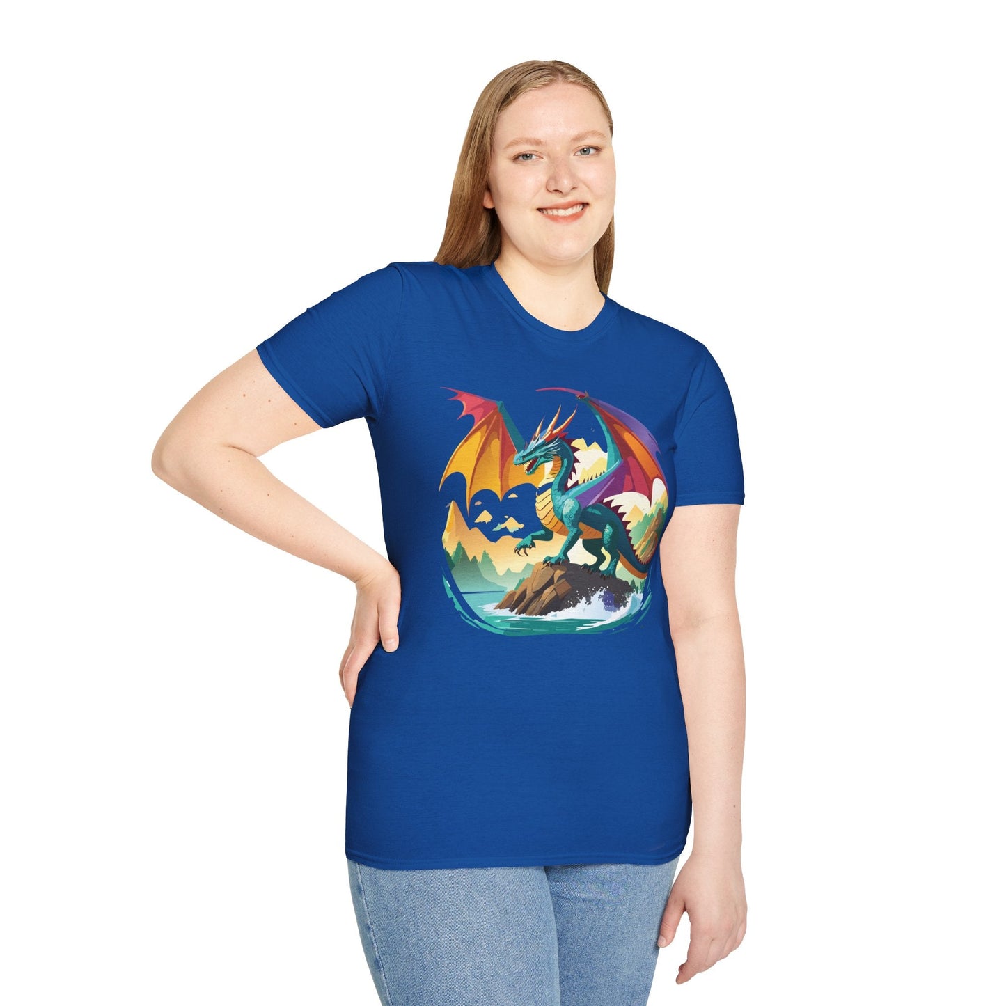 Dragon T Shirt Unisex Dragon Shirt Animal Design Softstyle Tee 100 Percent Cotton