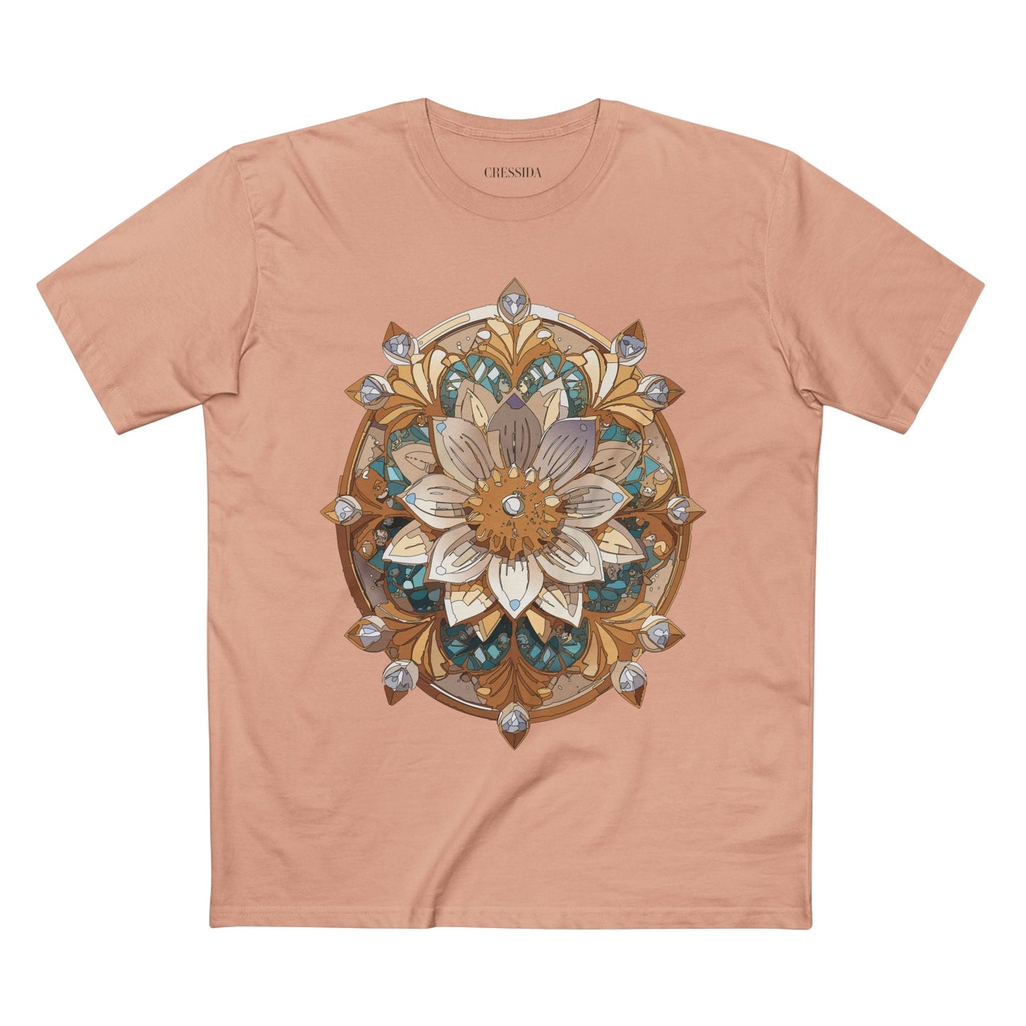Floral Graphic T-Shirt Unisex 100 Cotton Art Design with Antique Flowers Tee 16