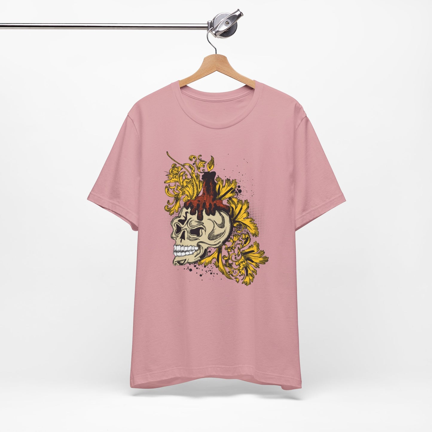 Rock Skull Graphic Design Tee, Skull Shirt, Vintage Tees, Art Design T-Shirt, Vintage Graphic Tee, Art Shirts with Skulls 3