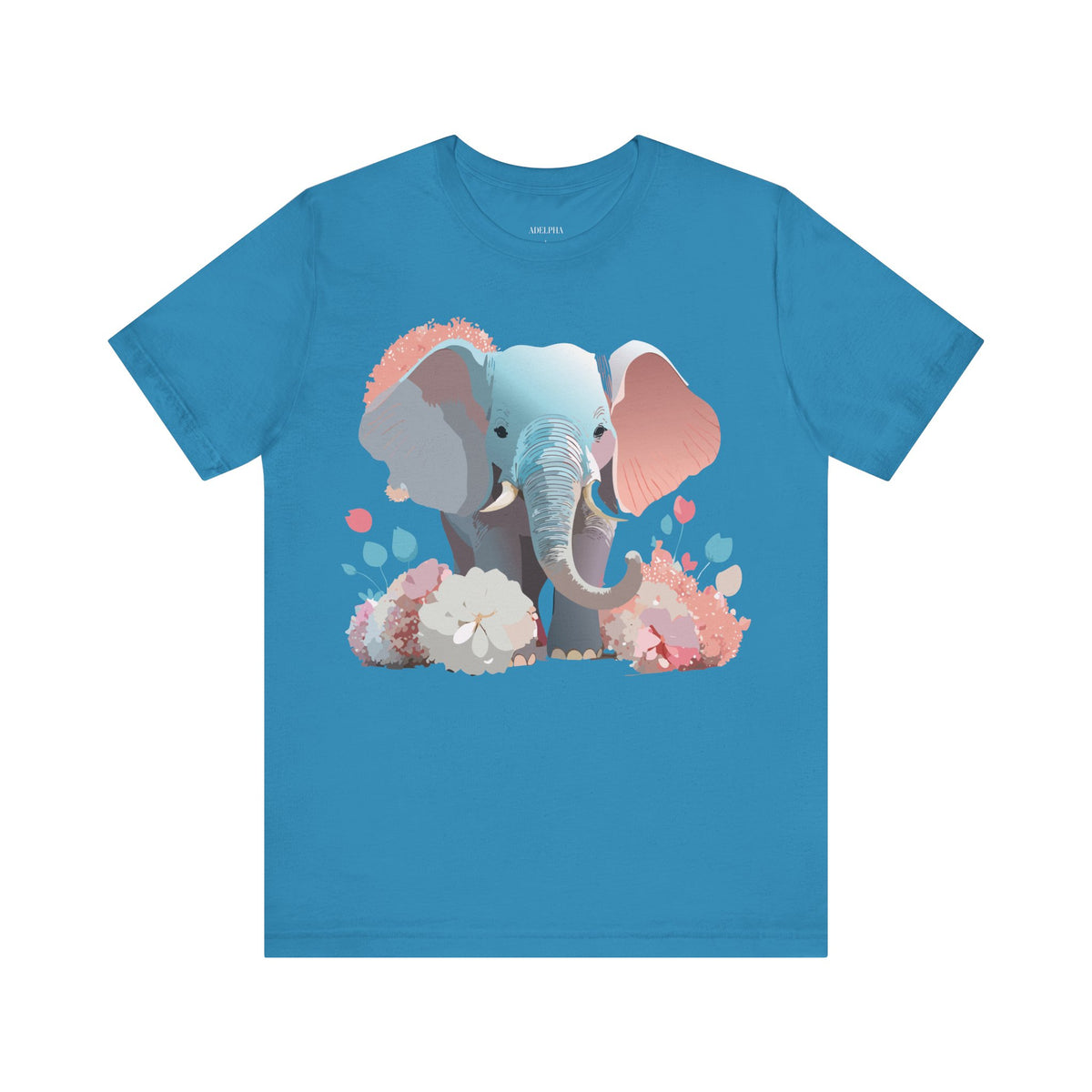 Elephant Graphic Unisex Cotton Bella+Canvas Tee with Art Animal Design d16