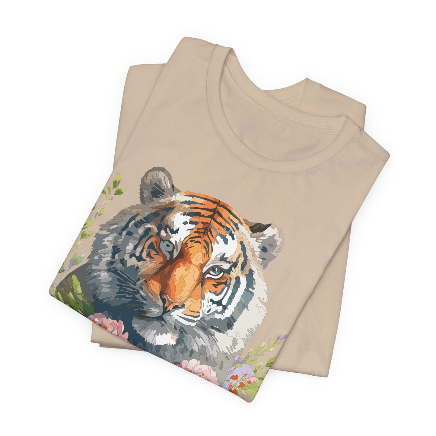 Floral Tiger Shirt, Animal Shirt, Tiger Tee, Unisex Tee, Floral T-shirt, T-Shirt with Animal
