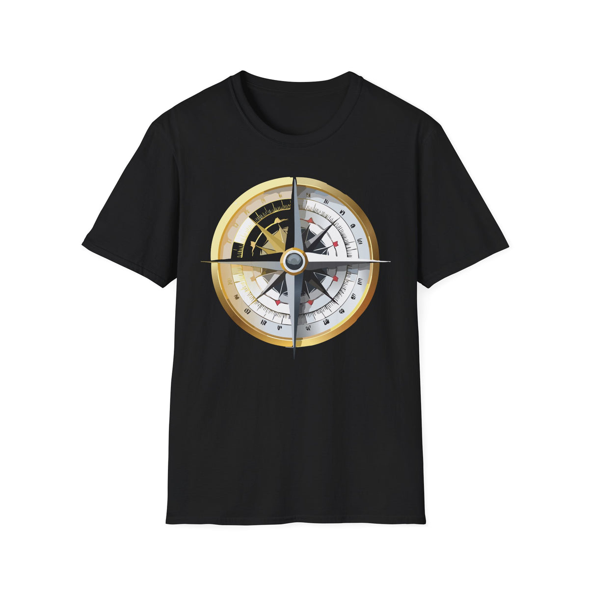 Nautical Compass Graphic T-Shirt | Vintage Explorer Graphic Design Unisex 100 Cotton Gildan T-Shirt