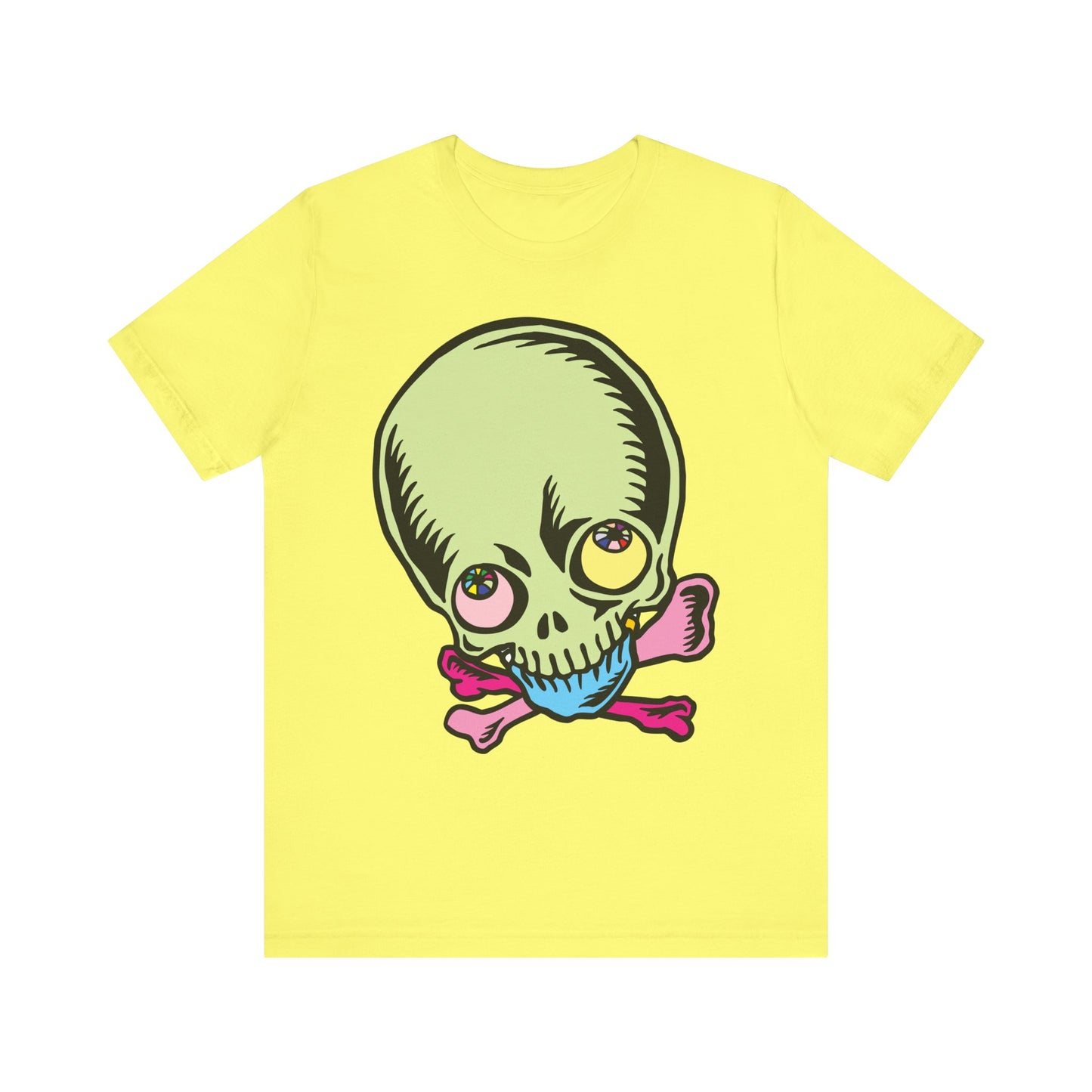 Lt Green Skull Graphic Design Tee, Skull Shirt, Vintage Tees, Art Design T-Shirt, Vintage Graphic Tee, Art Shirts with Skulls