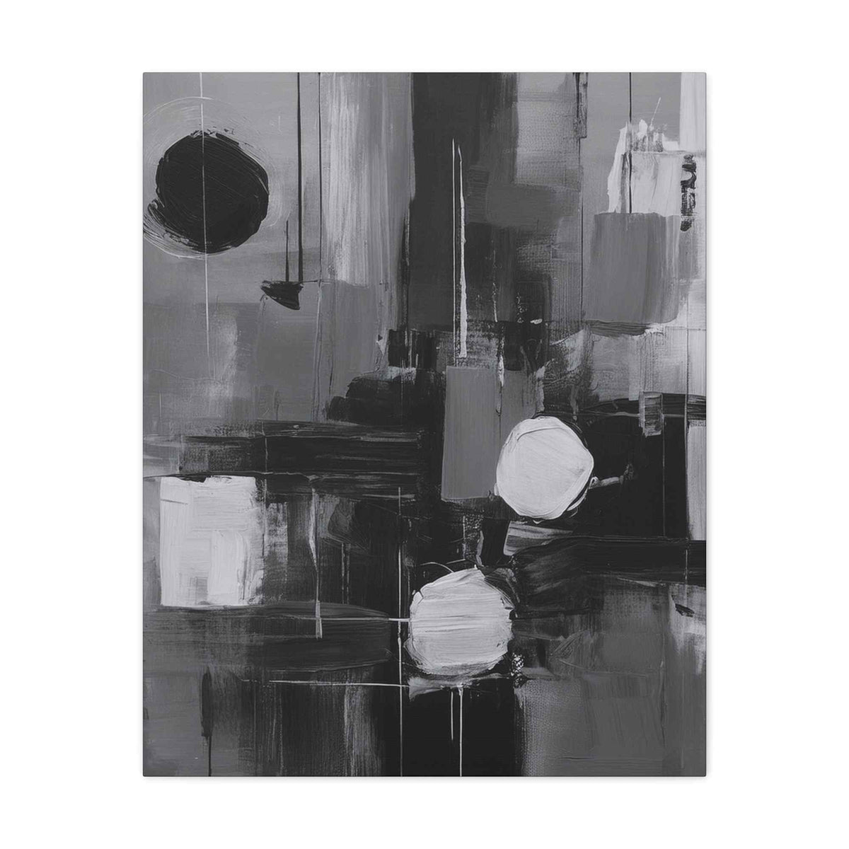 Black Abstract Painting Print Canvas 20x24,20x30,24x30, 24x32,24x36,30x40, 32x48,36x48,40x60 Pine-Wood Inner Frame ABS-16