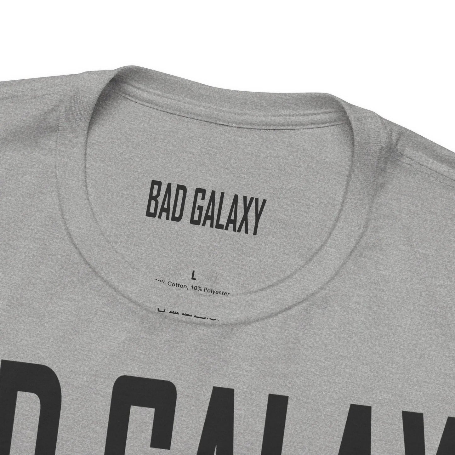 Bad Galaxy Tee Shirt With Red Stamp 100 Percent Cotton Made In USA Eco Friendly Inks