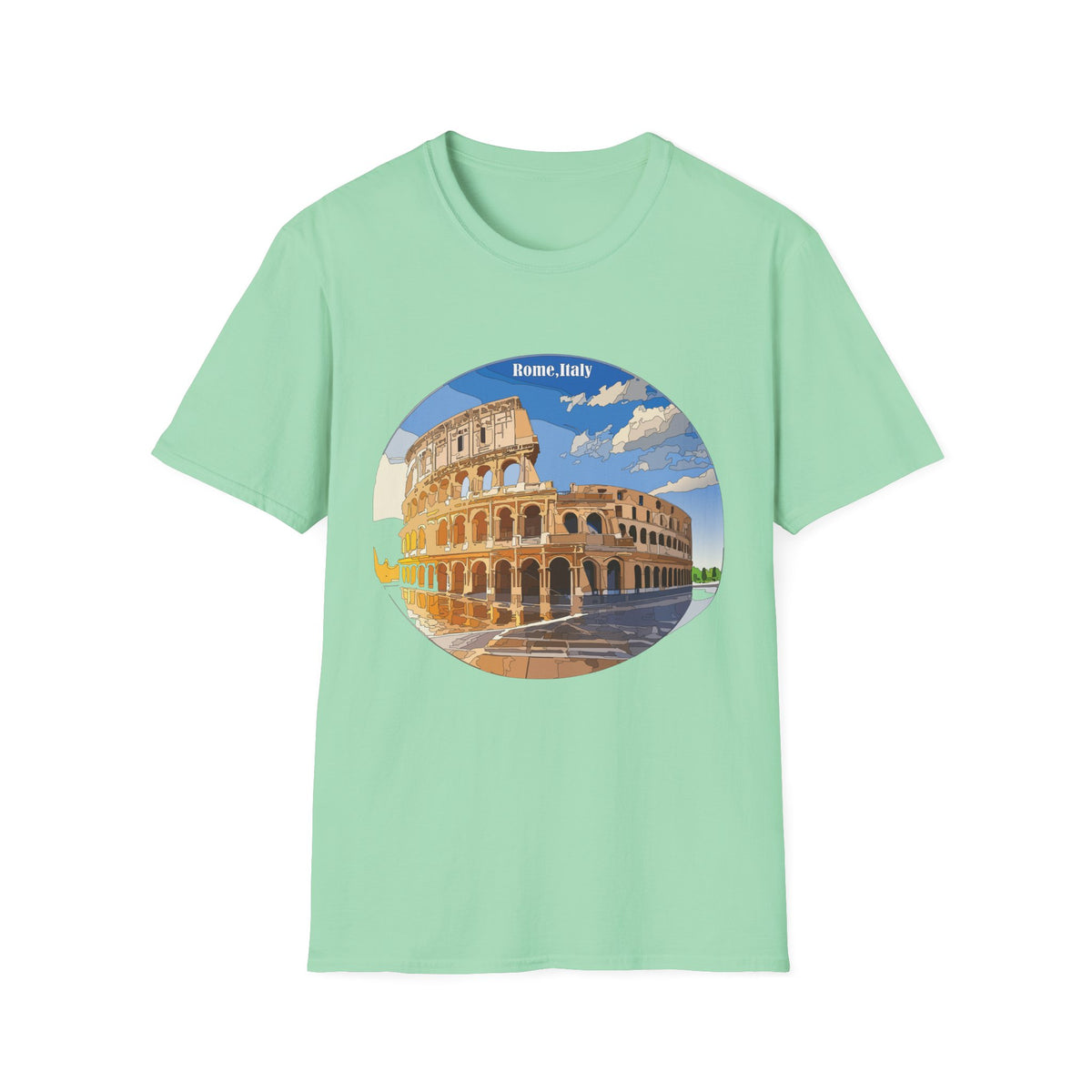 Colosseum Rome Illustration T-Shirt | Rome Italy Travel Souvenir