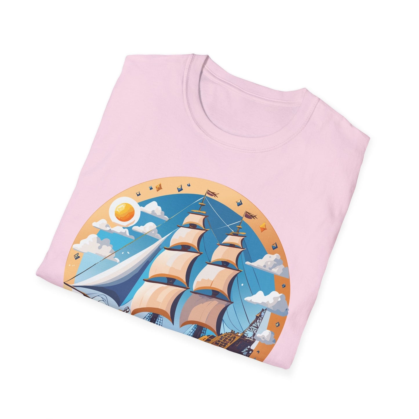 Unisex Nautical Frigate Ship T Shirt Vessel Tee Gildan Softstyle 64000 100 Percent Ring Spun Cotton