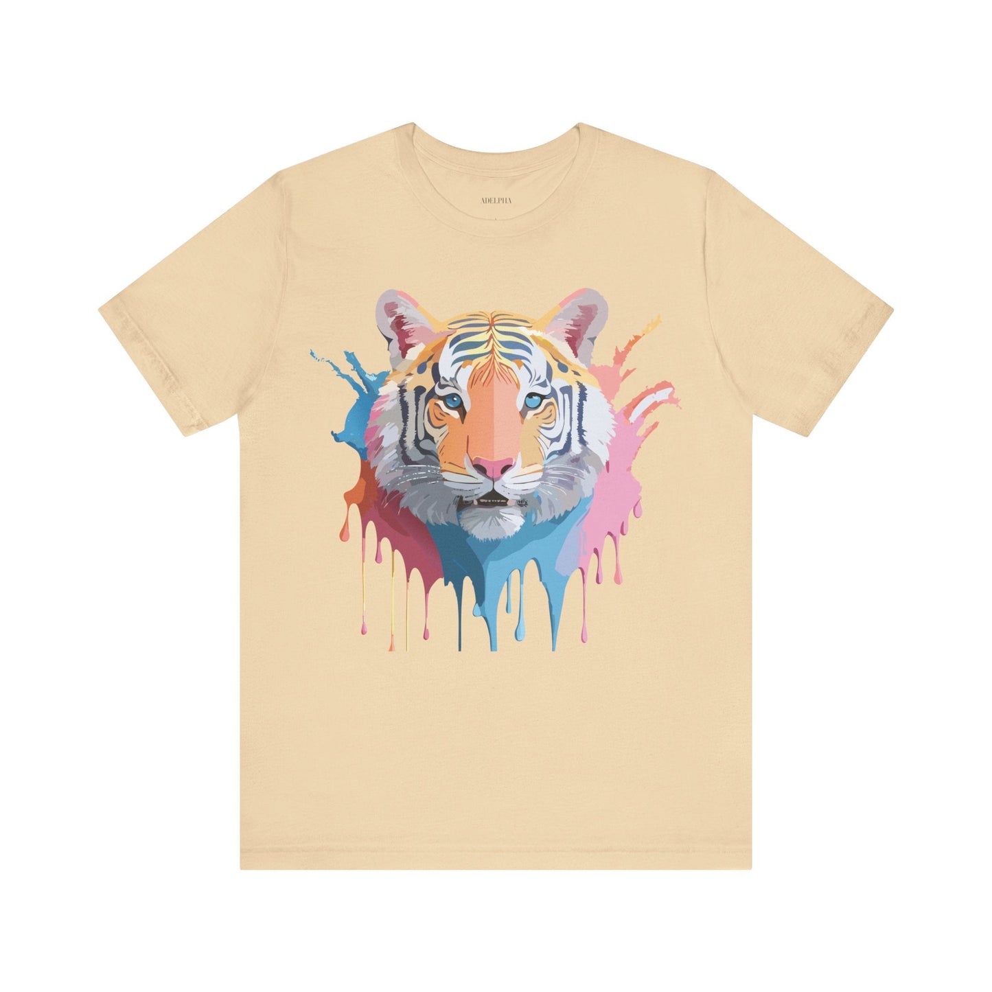 Tiger Graphic Tee Unisex Short Sleeve Shirt With Vintage Inspired Adelpha Artwork
