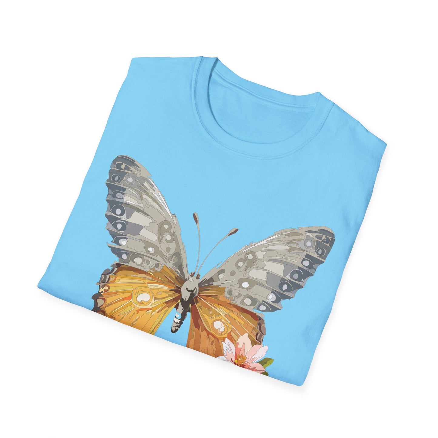 Unisex Butterfly T Shirt Monarch Print Softstyle Cotton Tee Gildan 64000 Lightweight Comfort