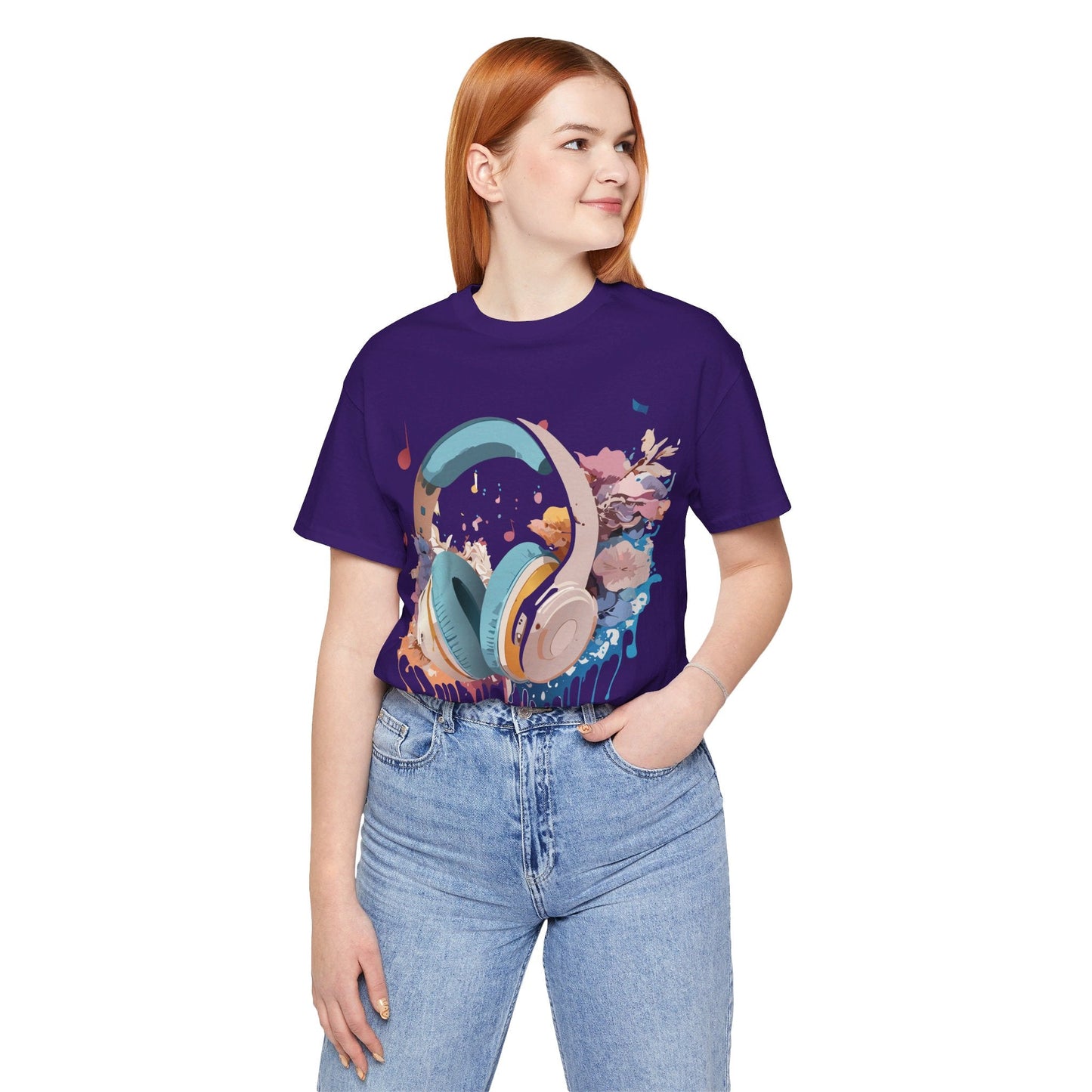 Music Graphic Unisex 100 Cotton Vintage Art with Musical Elements Tee 1
