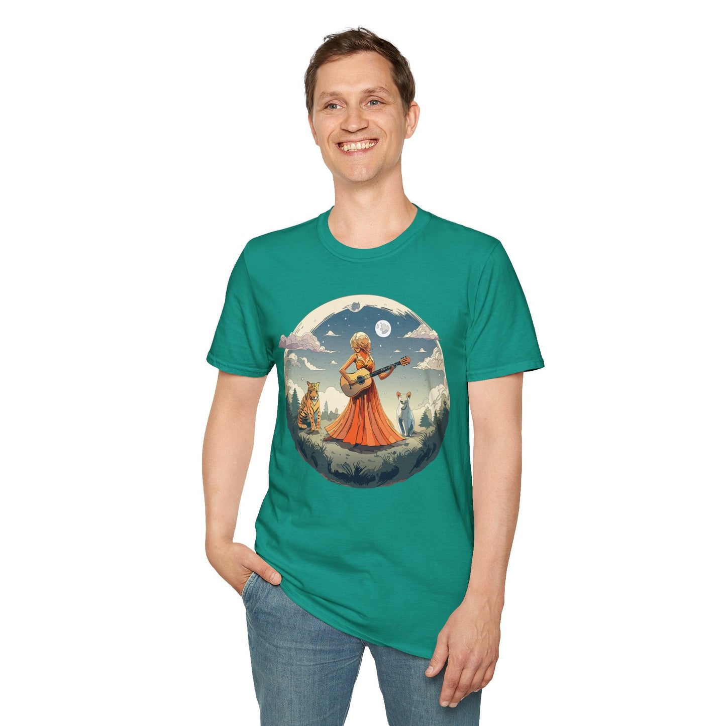 Womens Graphic T Shirt Art Design Tee Ladies Unisex Softstyle Cotton Tee Gildan 64000 Comfort