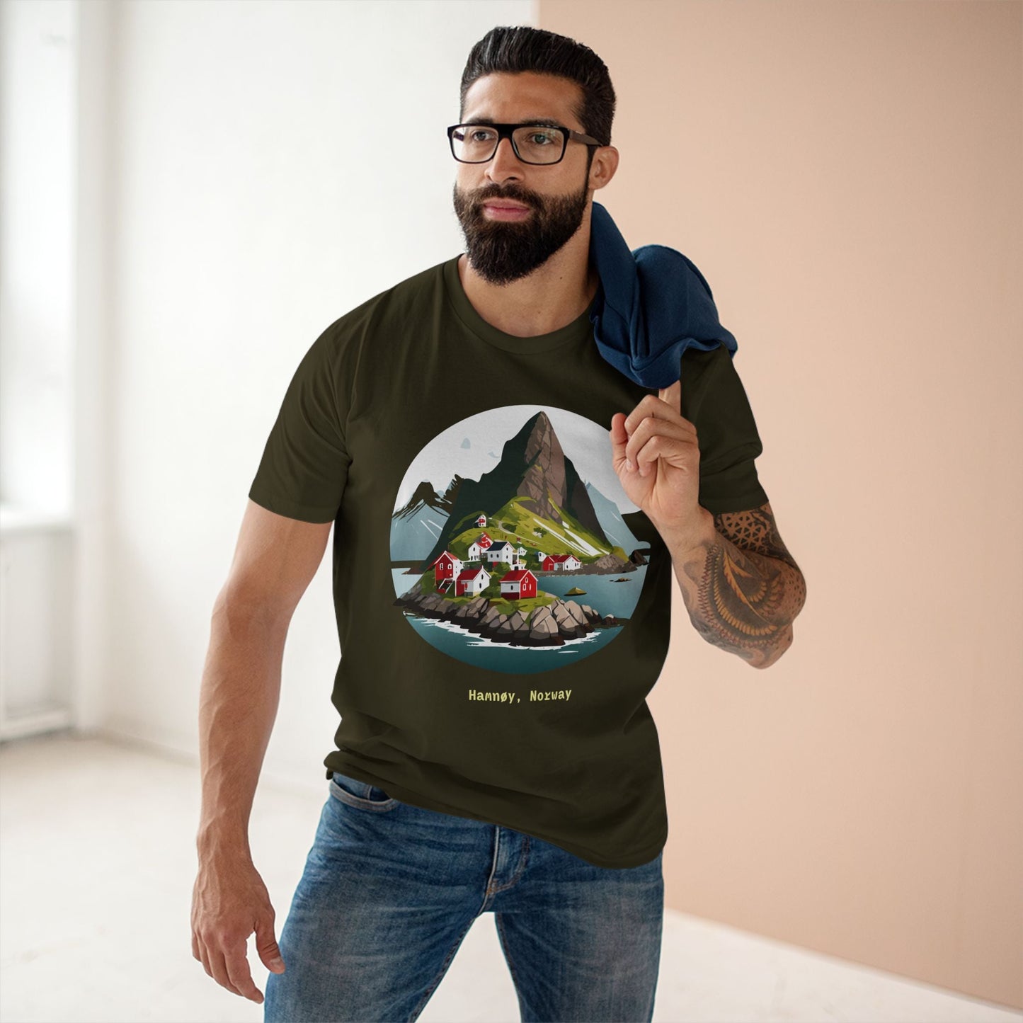Norway Travel Shirt Unisex Tourist Tee With Original Art Design By Retro2Nova Premium Cotton