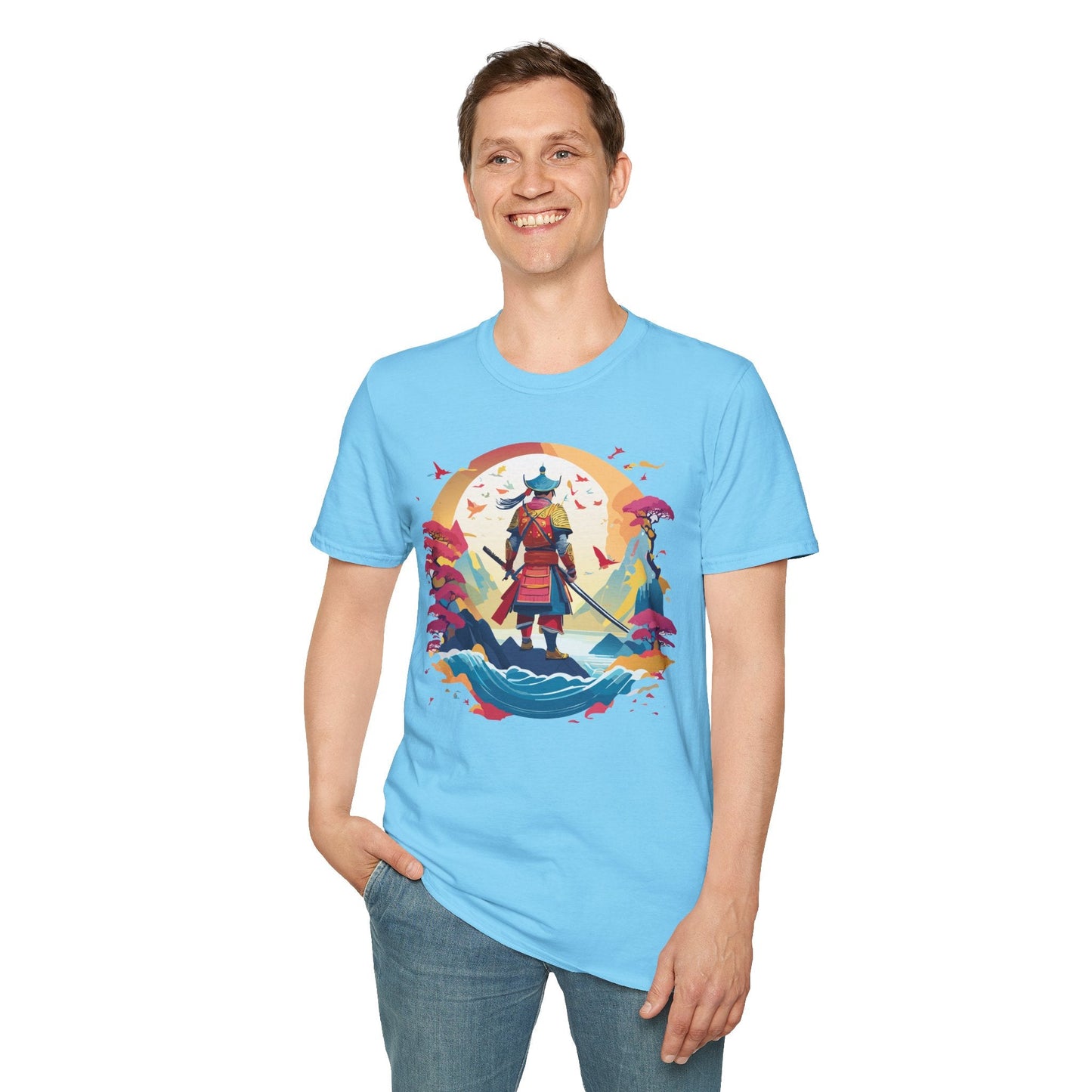 Samurai Shirt Unisex Tee Made With 100 Percent Ring Spun Cotton Soft Durable Comfort Gildan 64000