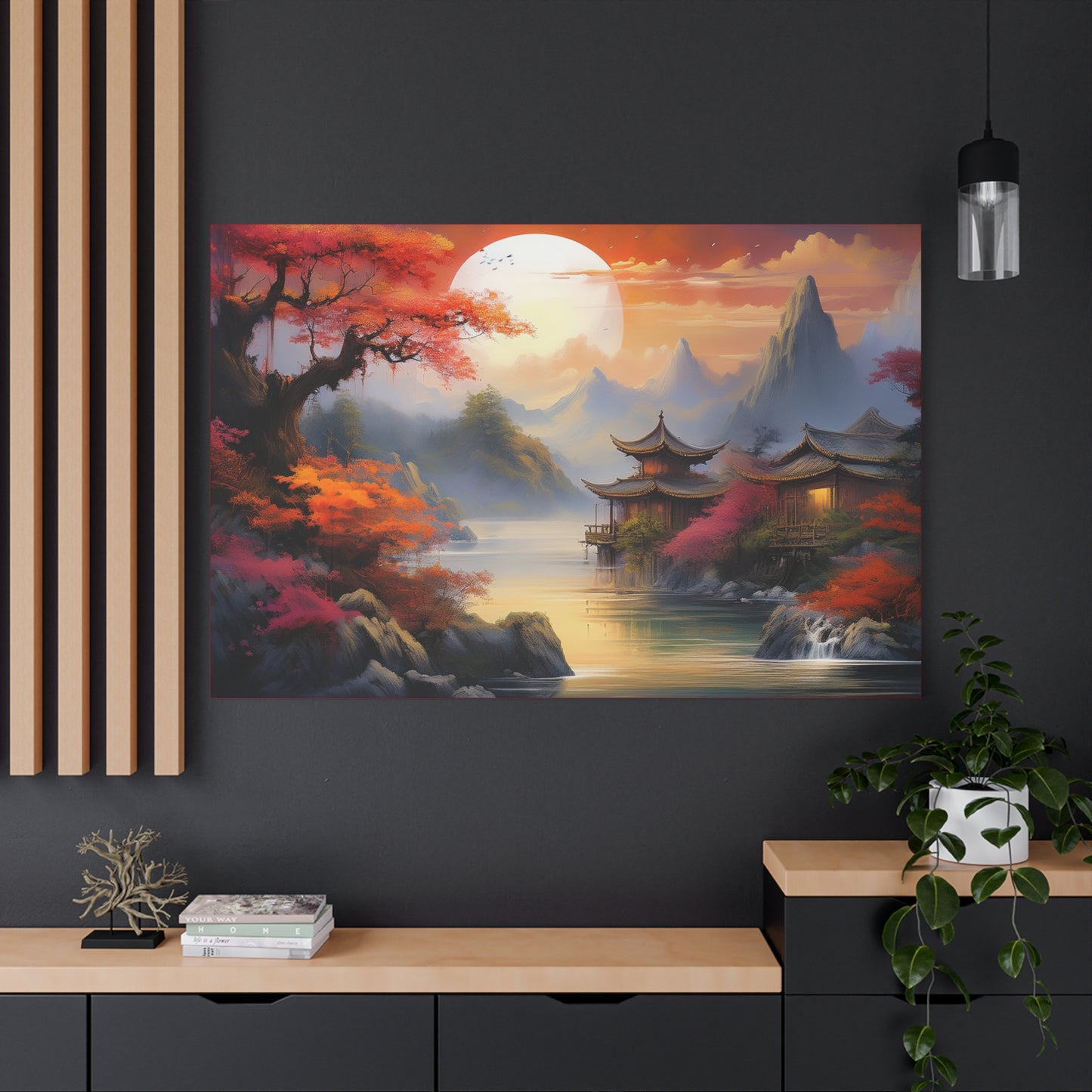 Japanese Painting Print Canvas 24x16, 30x20, 36x24, 48x32, 60x40, Bright Latex Inks Pine-Wood Inner Frame JPN-13