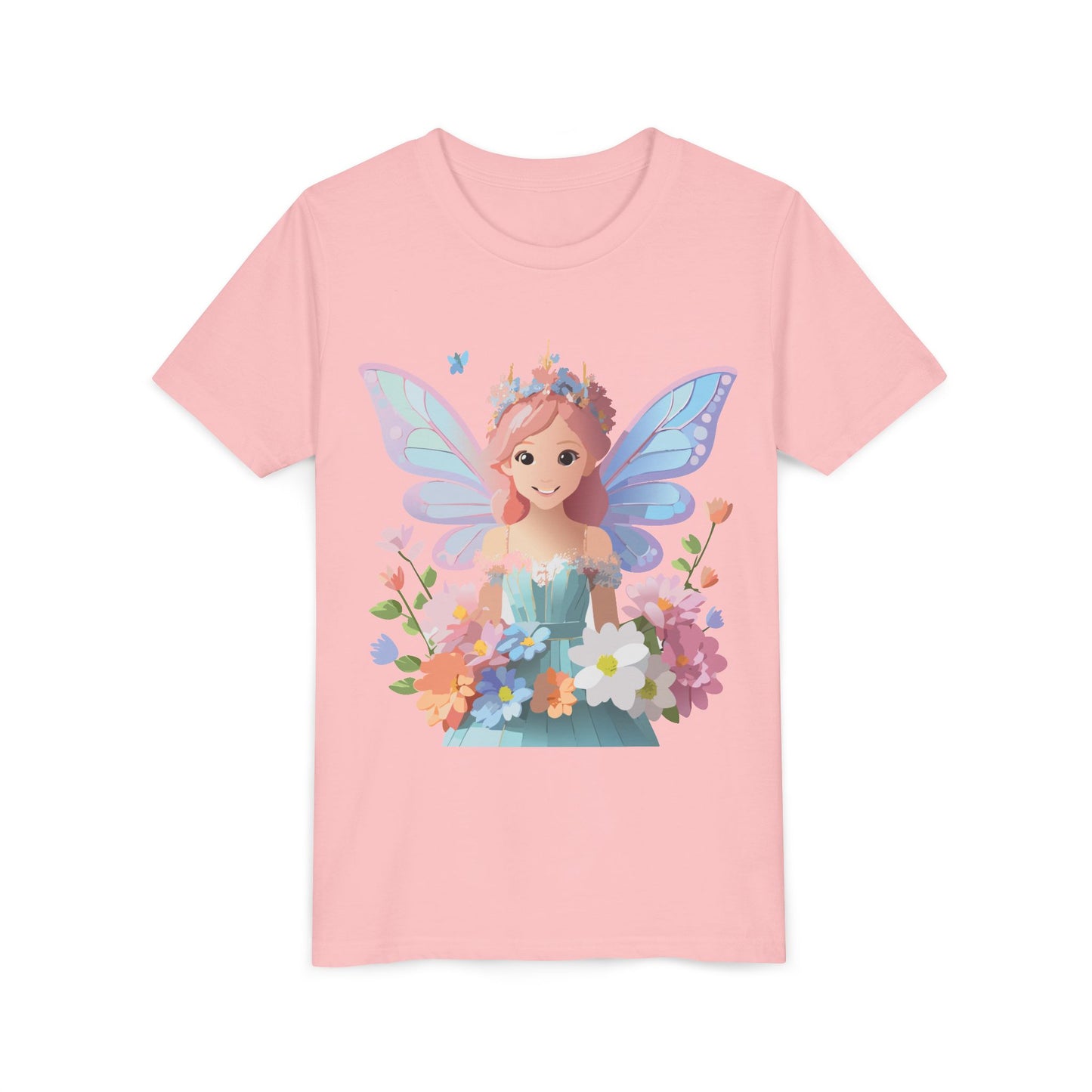 Enchanting Fairy Floral Youth Short Sleeve Tee - Perfect for Spring Celebrations (9-14)