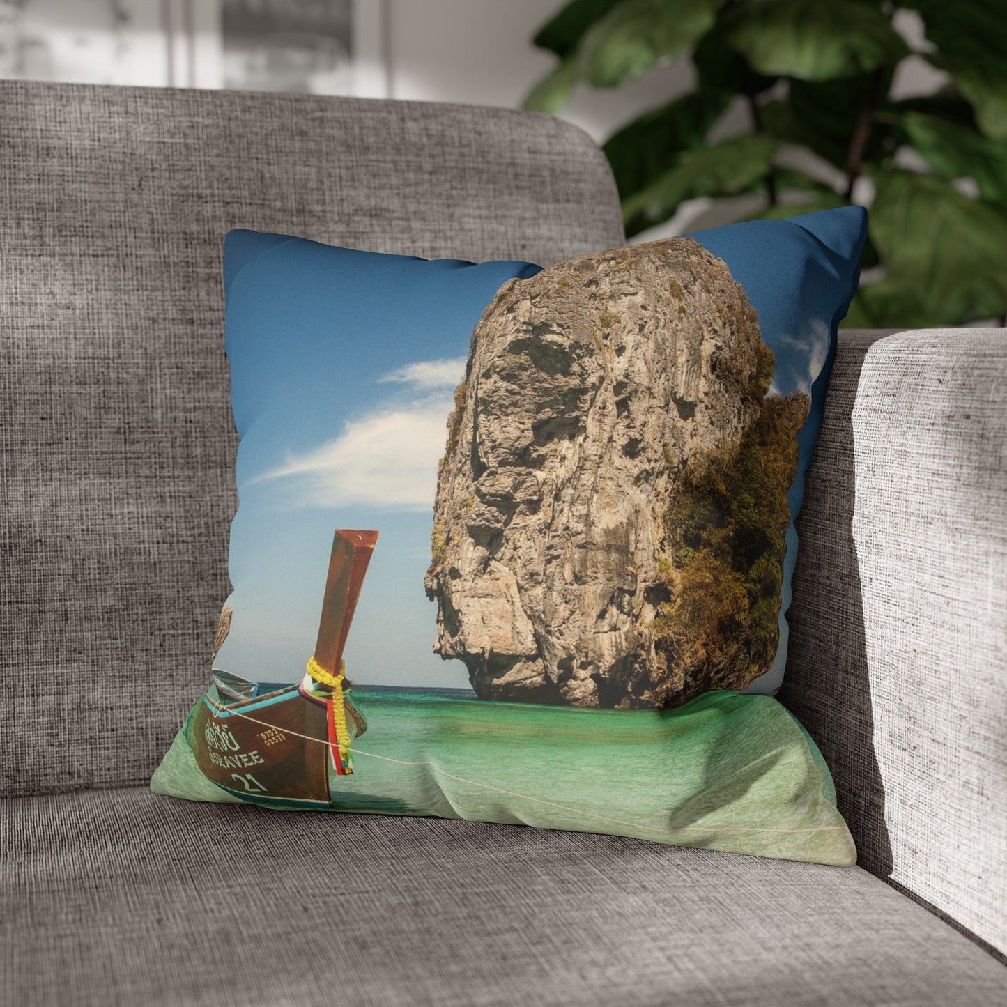 Beach Faux Suede Square Pillowcase