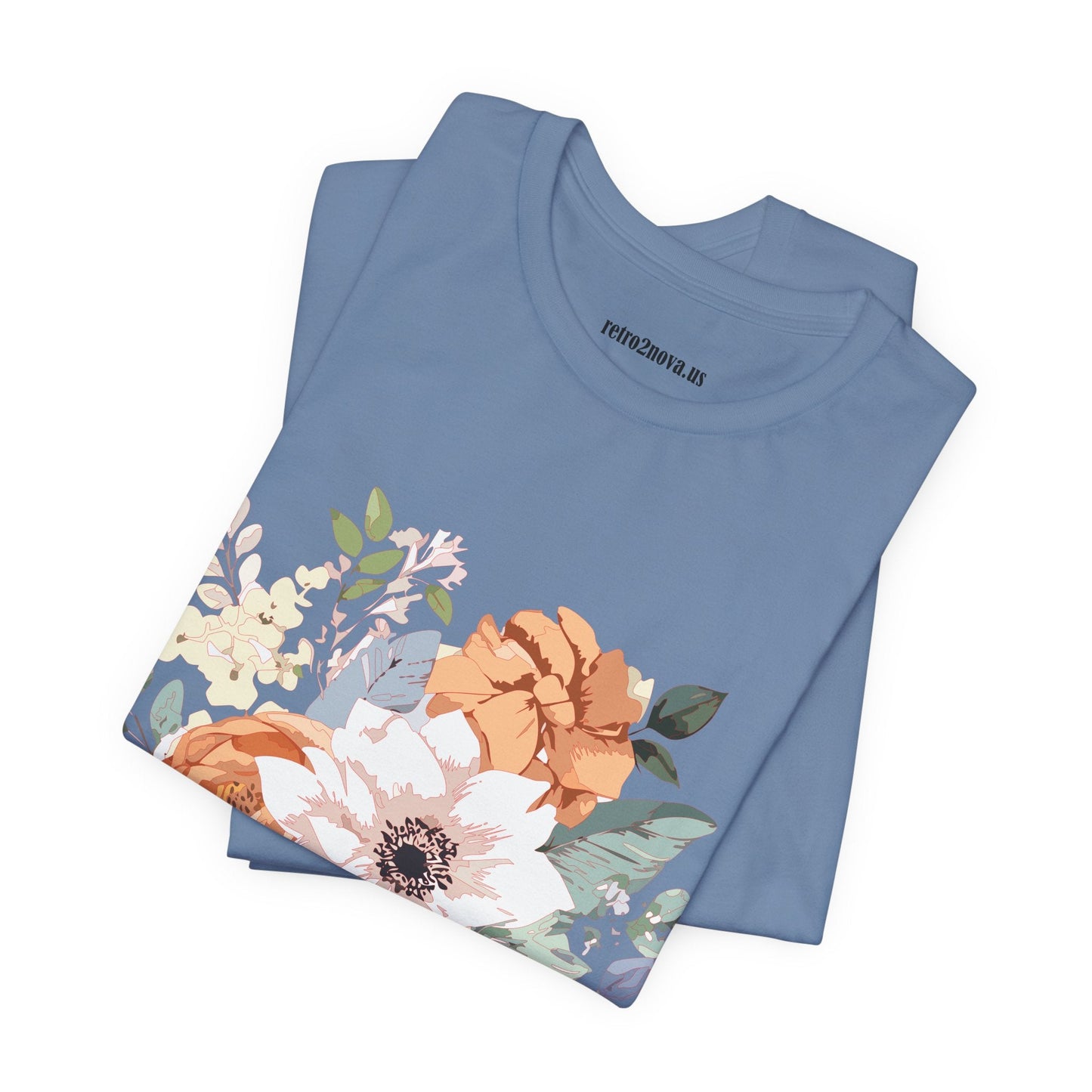 Unisex Floral Shirt Jersey Short Sleeve Tee Lightweight Breathable Flowers Collection Retro2Nova