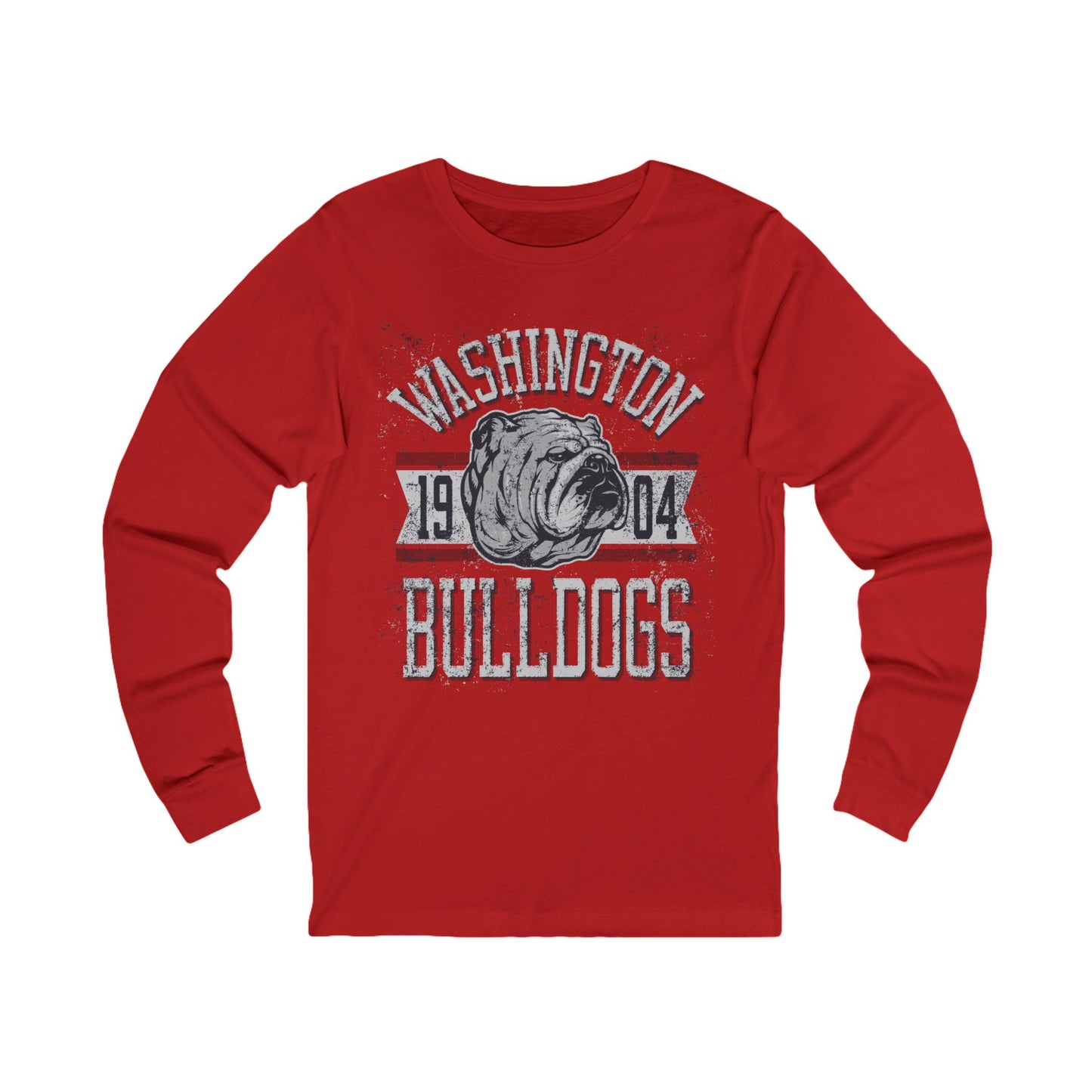 Varan8 Unisex Bulldogs Logo Long Sleeve Tee, Sports Logo Jersey Shirt, Sports Bulldogs T-Shirts with Long Sleeves
