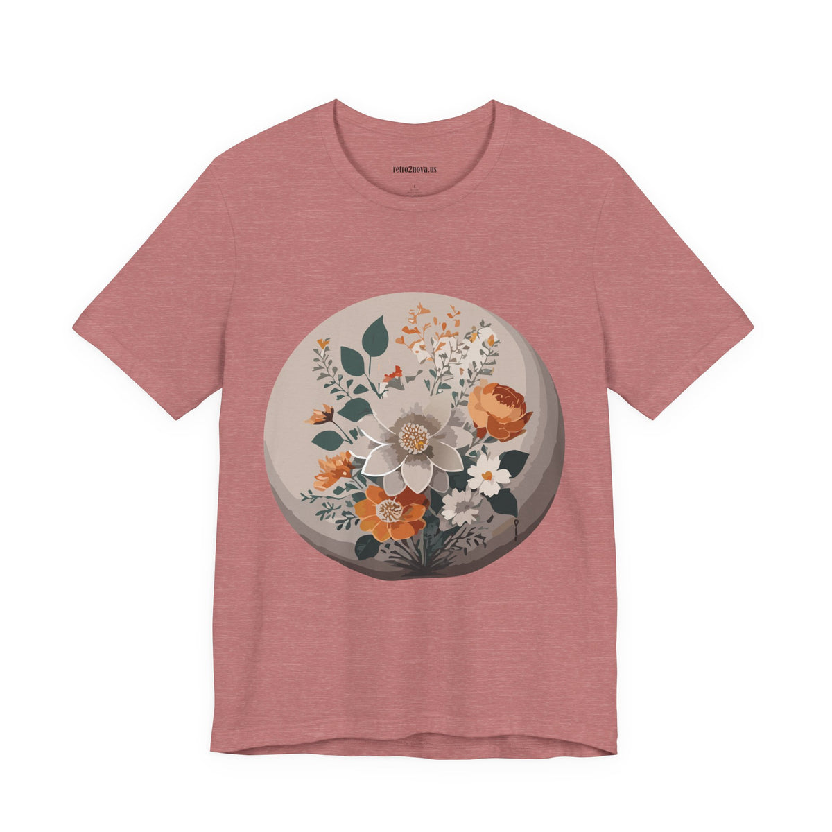 Floral Graphic Unisex Cotton Bella+Canvas Tee with Flowers Design ab11