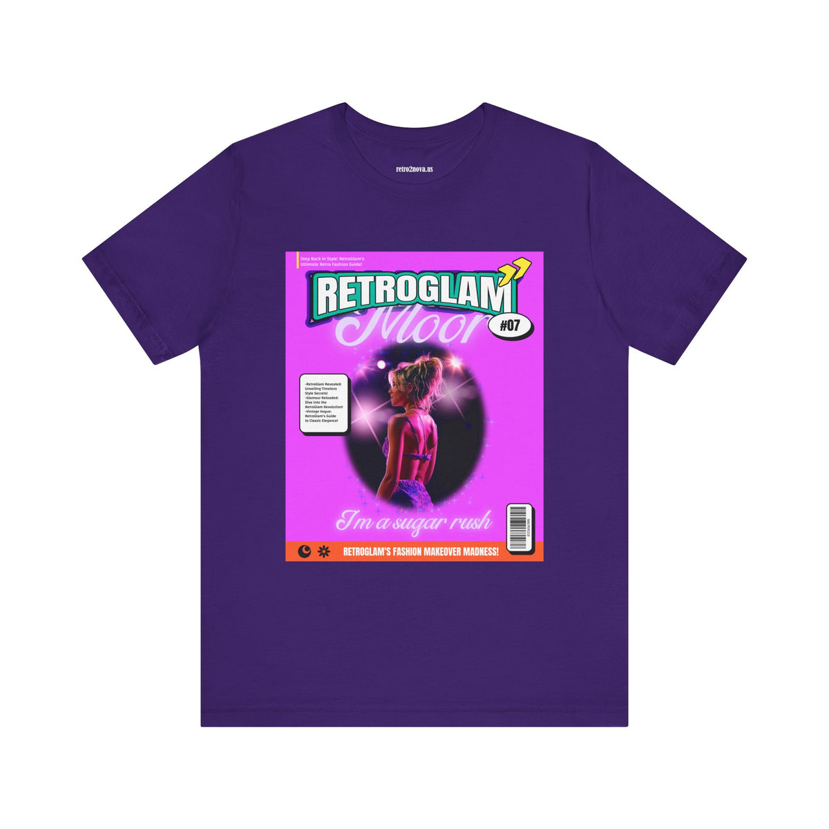 Magazine Cover Graphic Unisex Cotton Bella+Canvas Tee with Retro Poster ab27